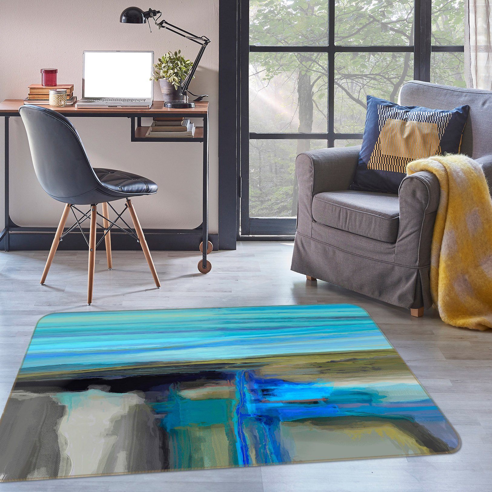 3D Blue Lake 1026 Michael Tienhaara Rug Non Slip Rug Mat Mat AJ Creativity Home