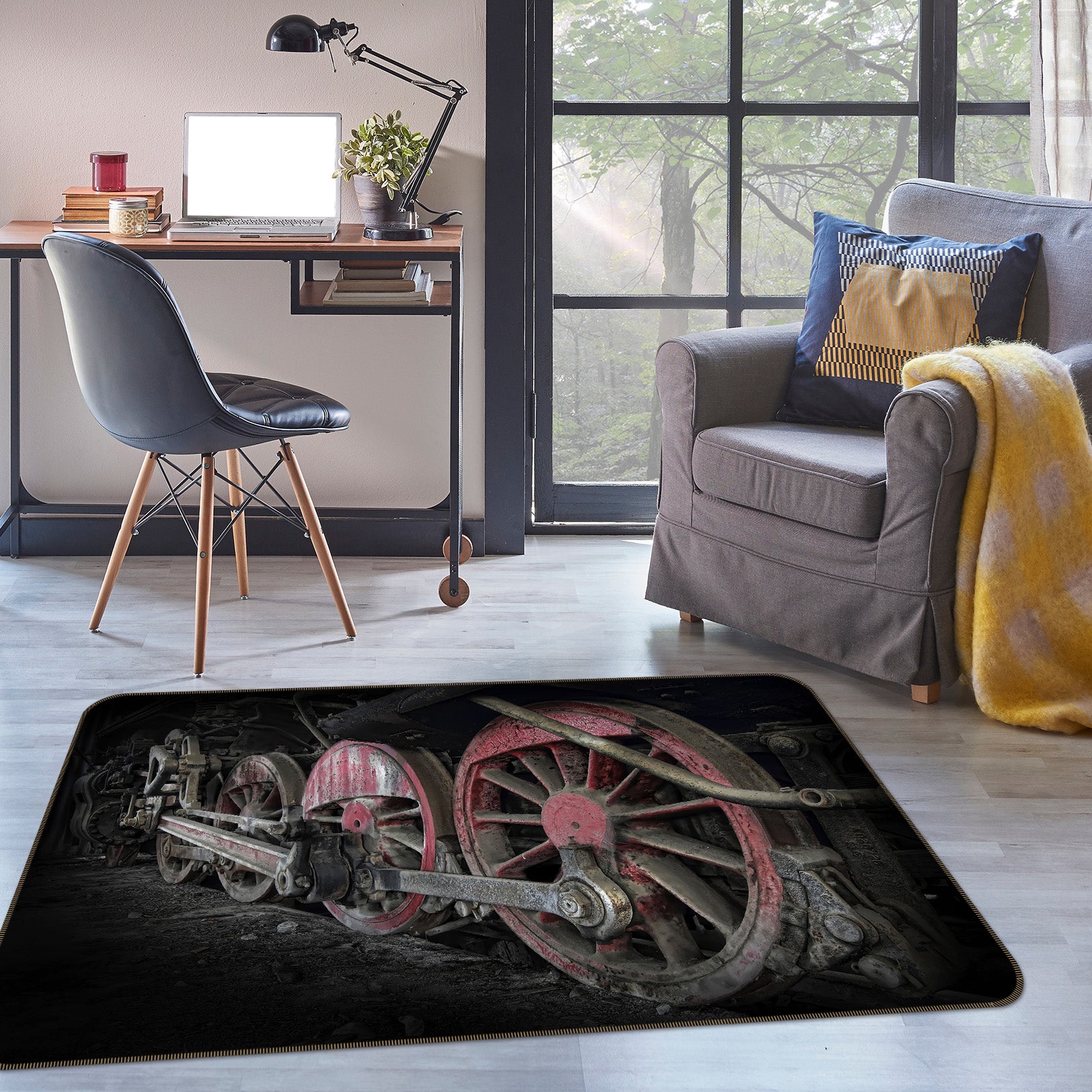 3D Train Wheel 42060 Vehicle Non Slip Rug Mat