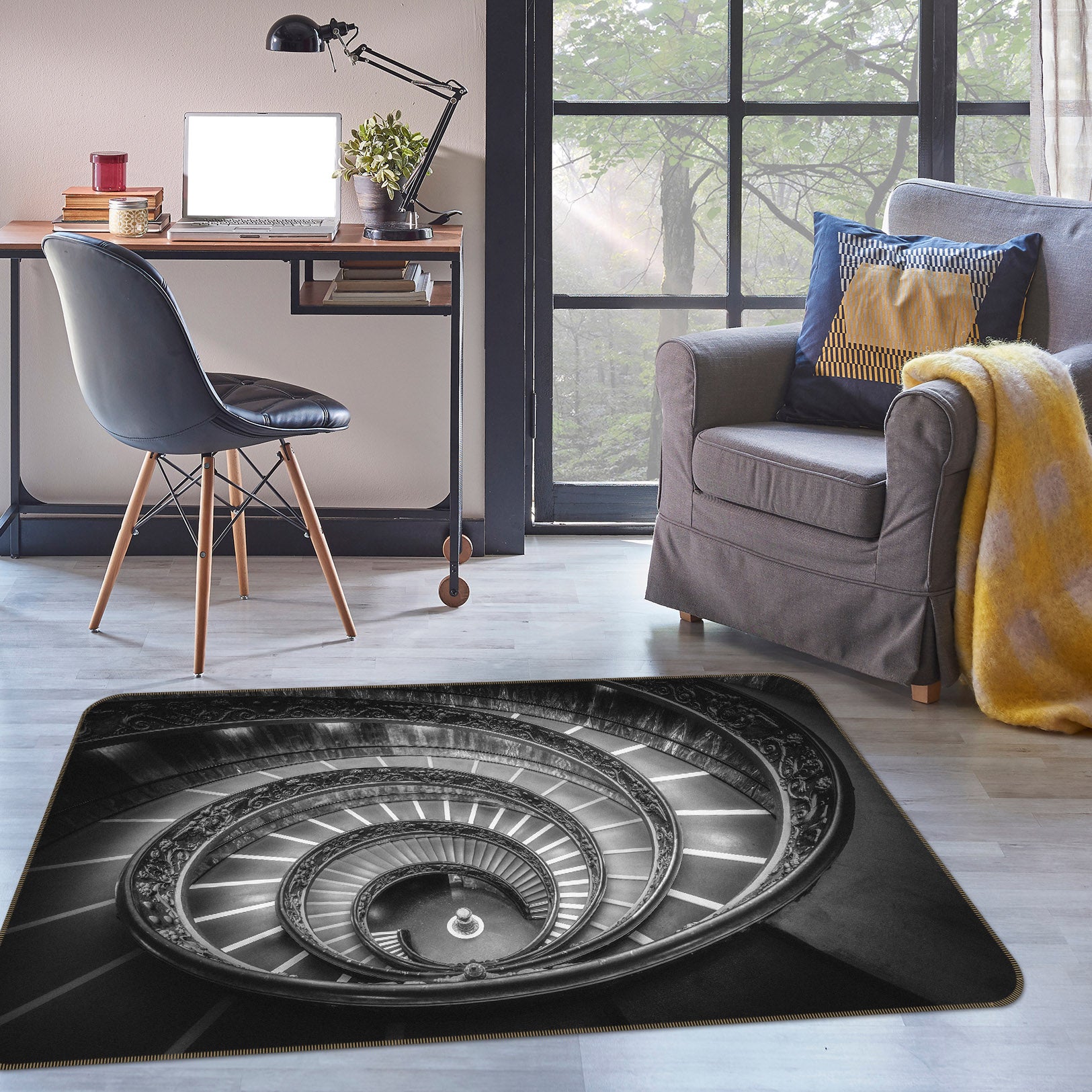 3D Spiral Staircase 29181 Non Slip Rug Mat