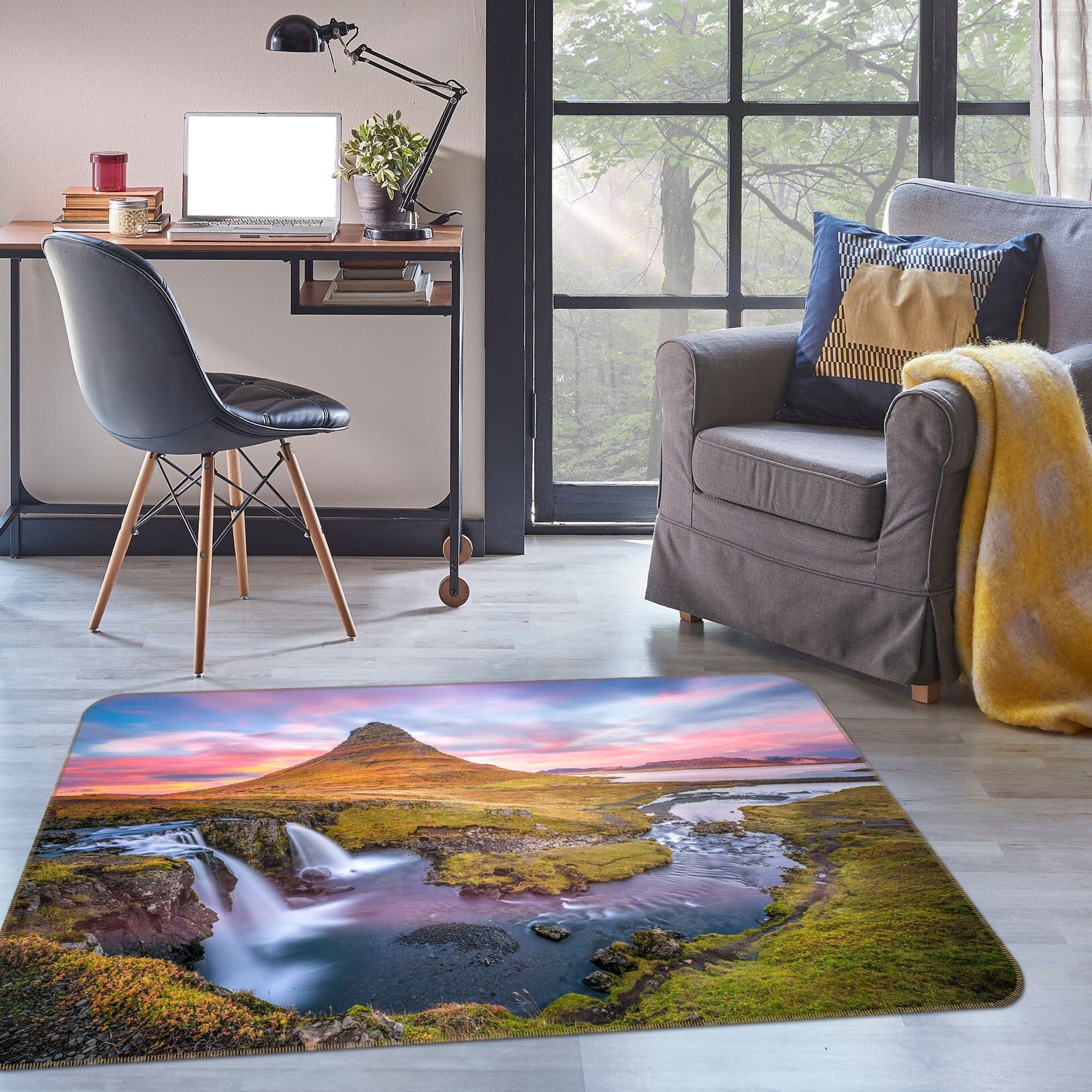 3D Canyon Waterfall 1106 Marco Carmassi Rug Non Slip Rug Mat Mat AJ Creativity Home