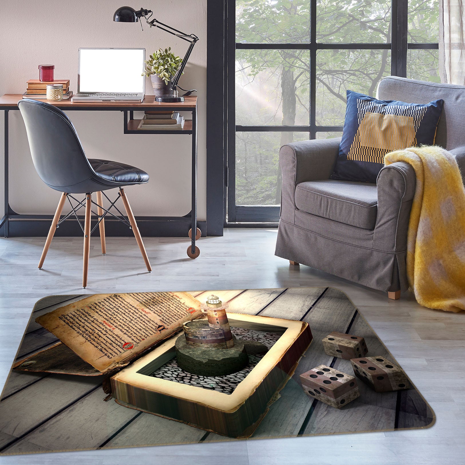 3D Book 36191 Non Slip Rug Mat