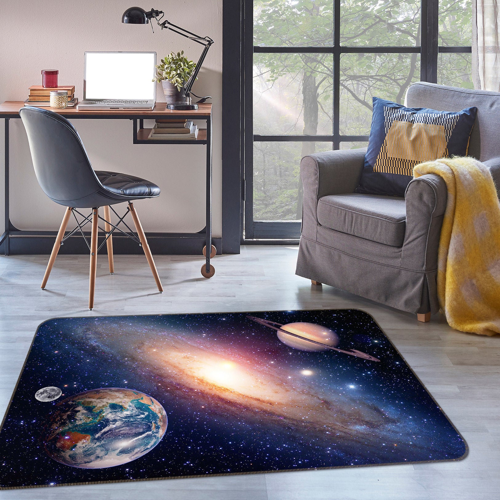 3D Galaxy Planet 35089 Non Slip Rug Mat