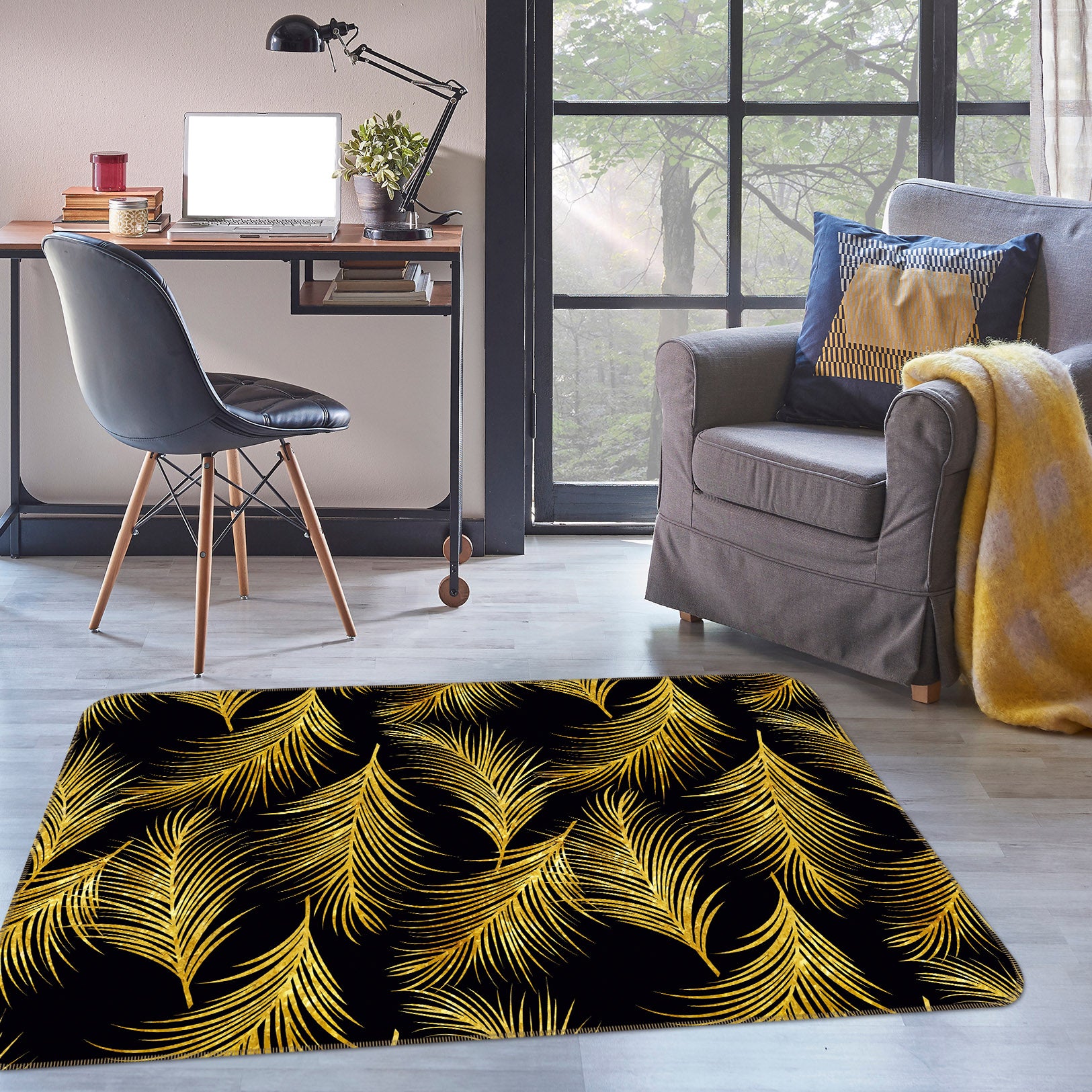 3D Leaves 35063 Non Slip Rug Mat