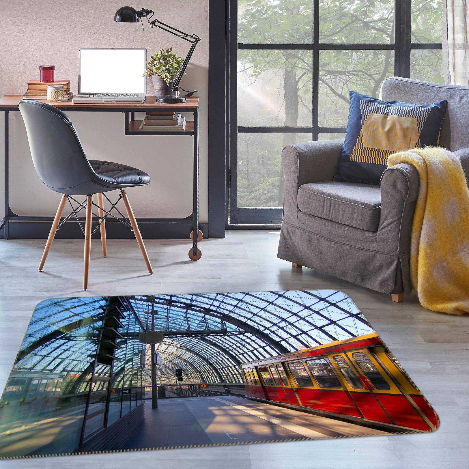 3D Train Station 38226 Vehicle Non Slip Rug Mat