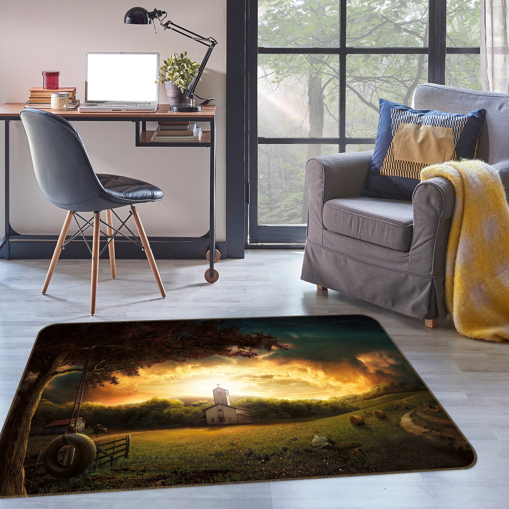 3D Trees 75213 Non Slip Rug Mat