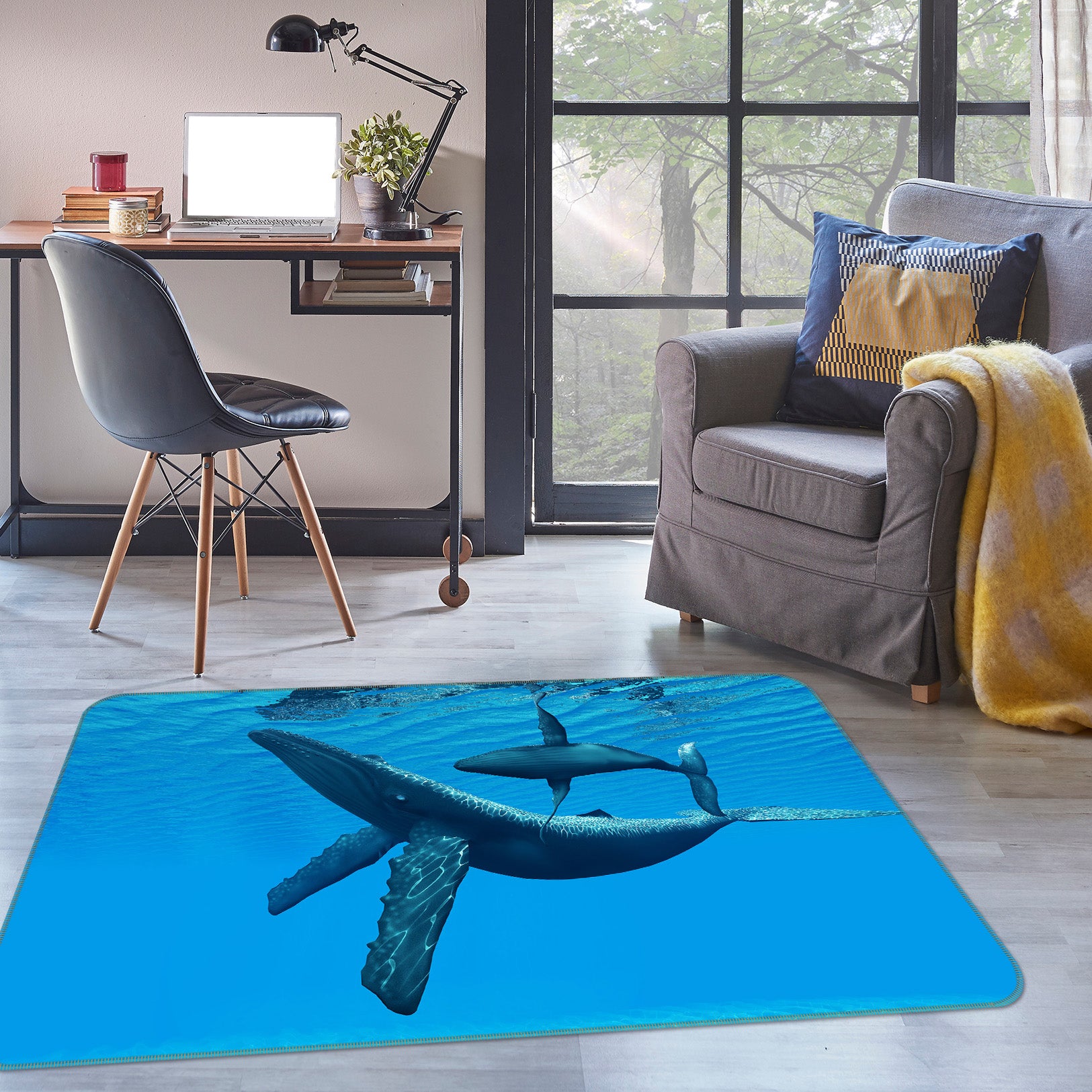 3D Whale 34131 Non Slip Rug Mat