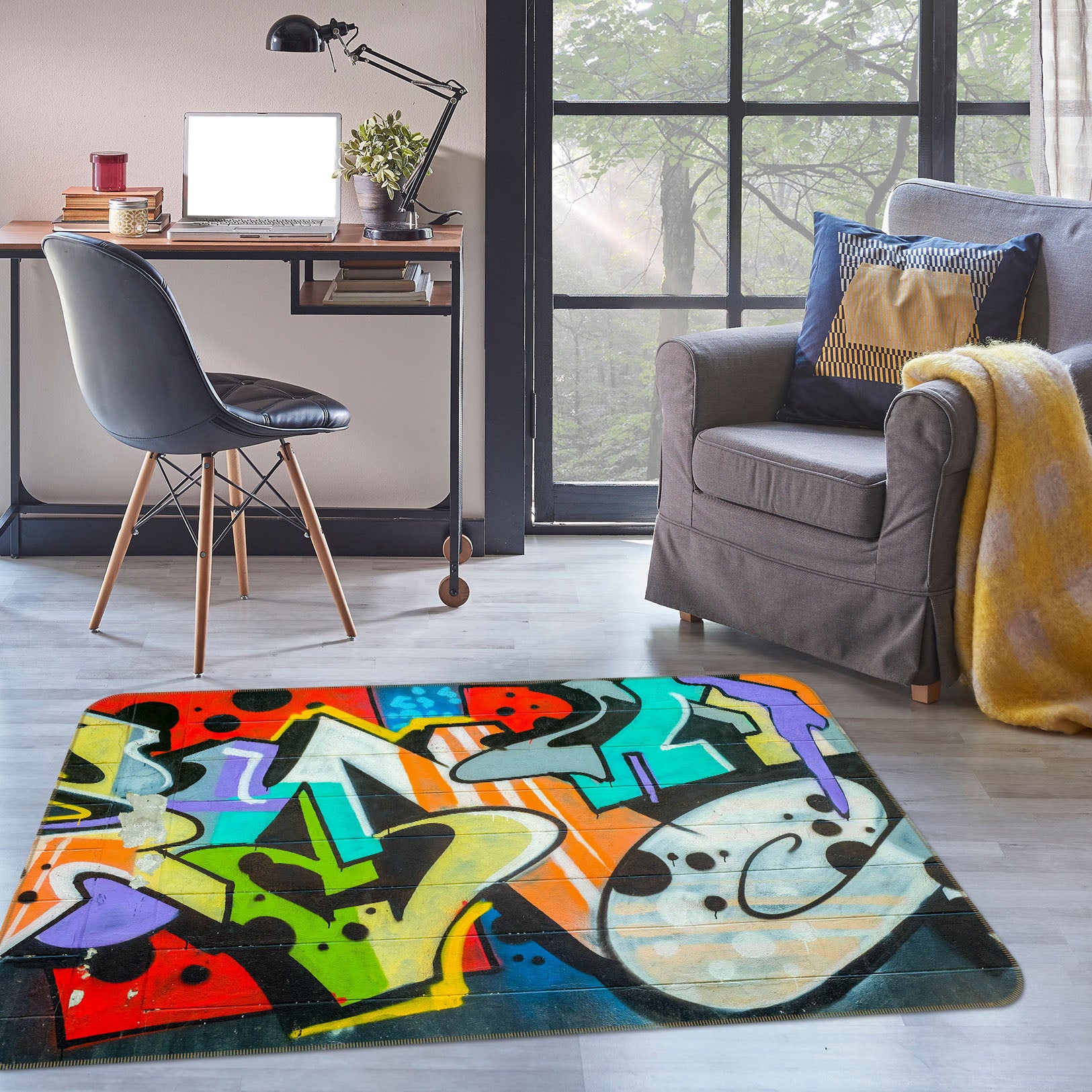 3D Graffiti 31076 Non Slip Rug Mat
