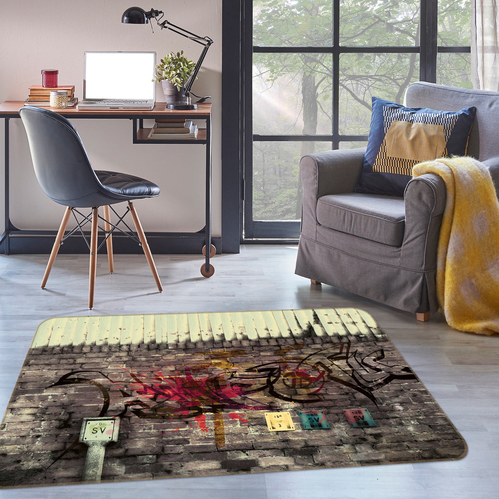 3D Graffiti Wall 75184 Non Slip Rug Mat