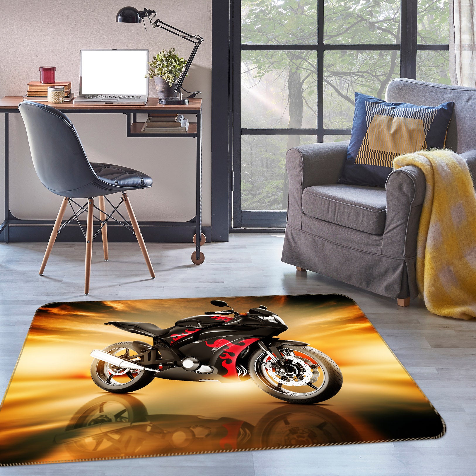3D Motorcycle 38229 Vehicle Non Slip Rug Mat
