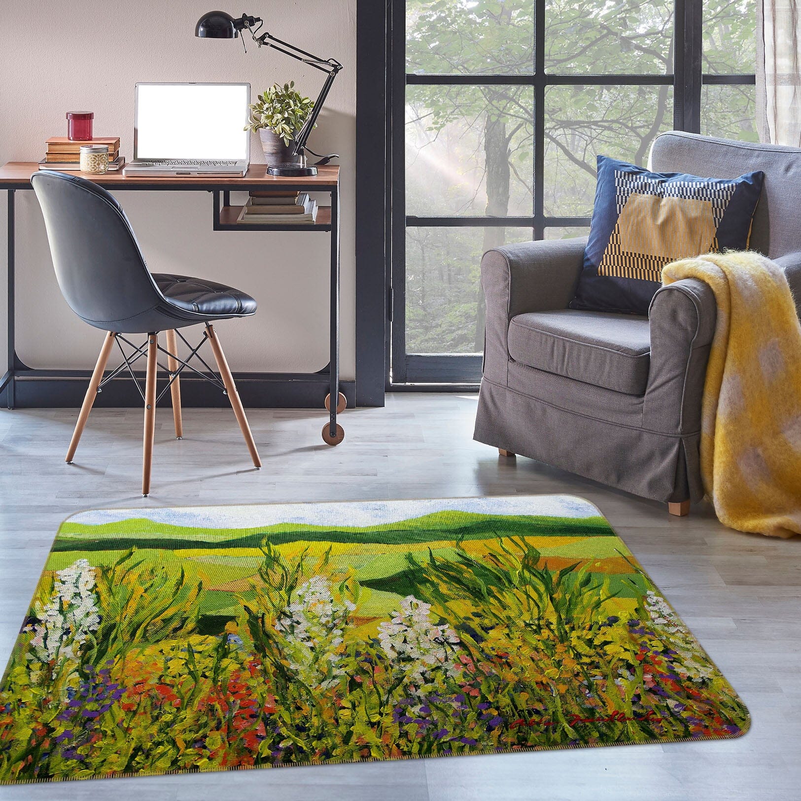 3D Summer Field 1098 Allan P. Friedlander Rug Non Slip Rug Mat Mat AJ Creativity Home