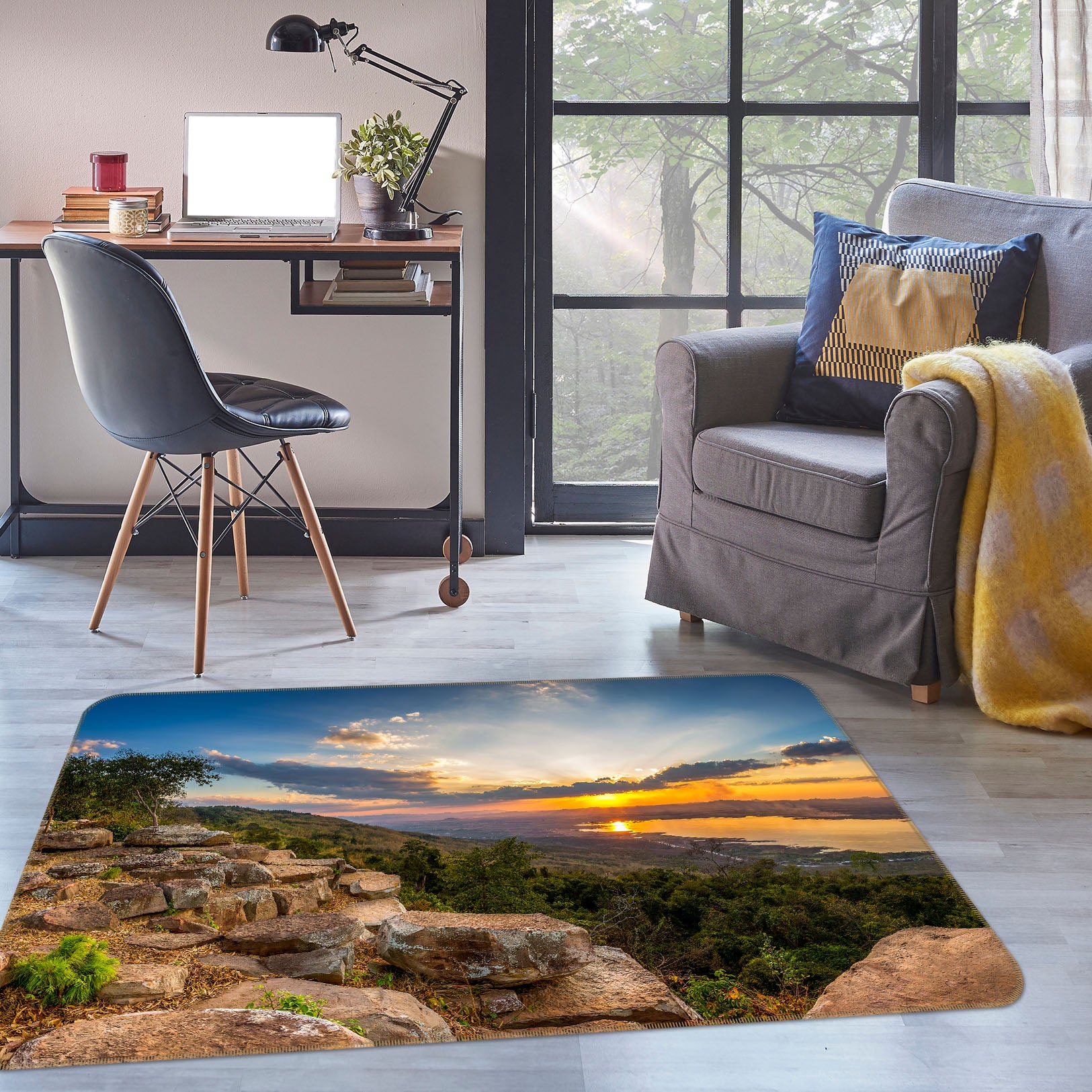 3D Mountain Rock 29139 Non Slip Rug Mat