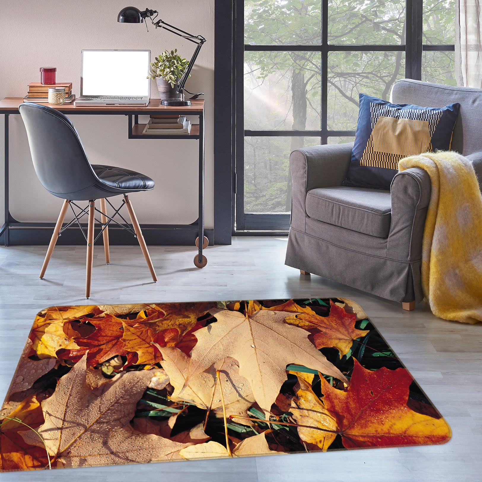 3D Dead Leaves 75256 Non Slip Rug Mat