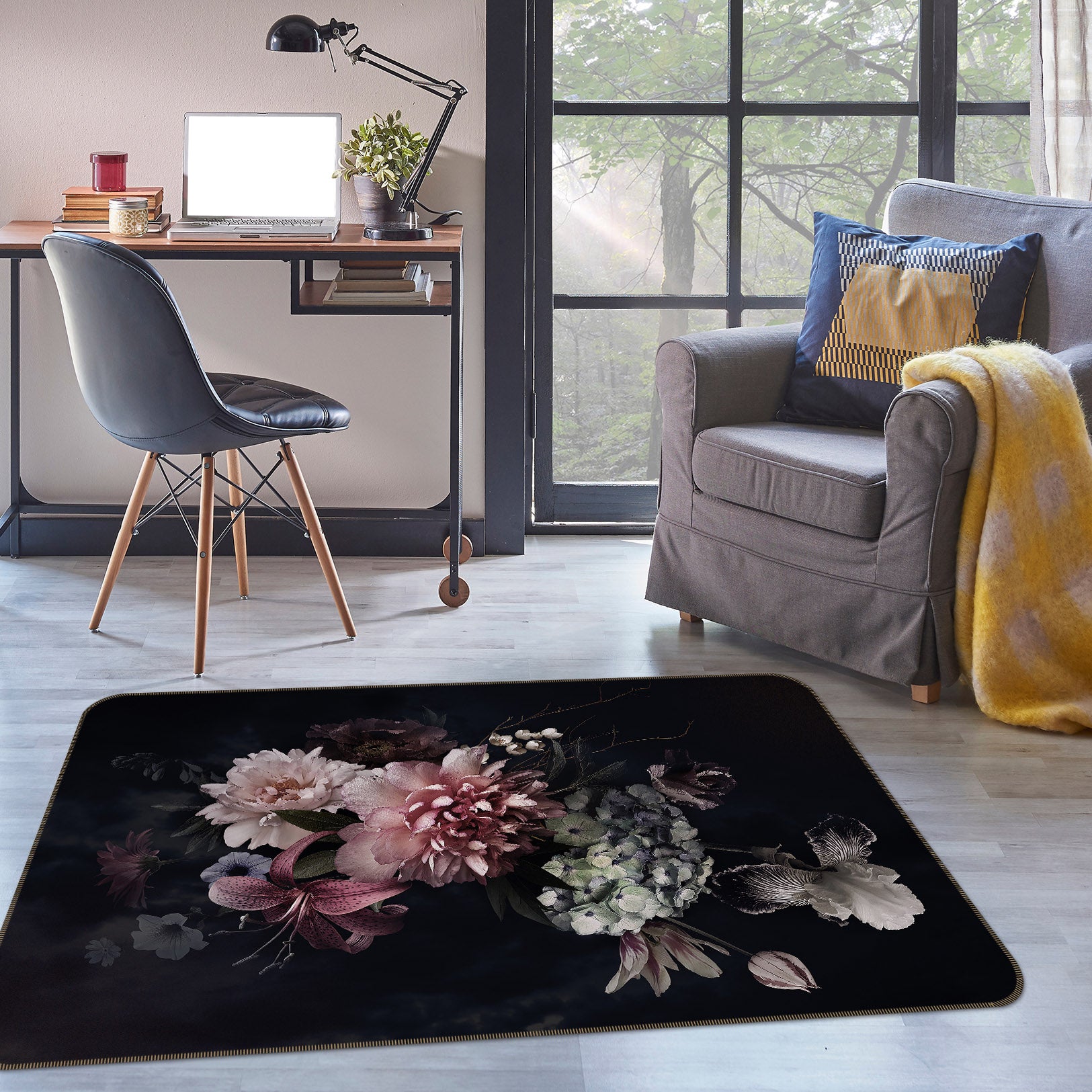 3D Bouquet 25235 Non Slip Rug Mat