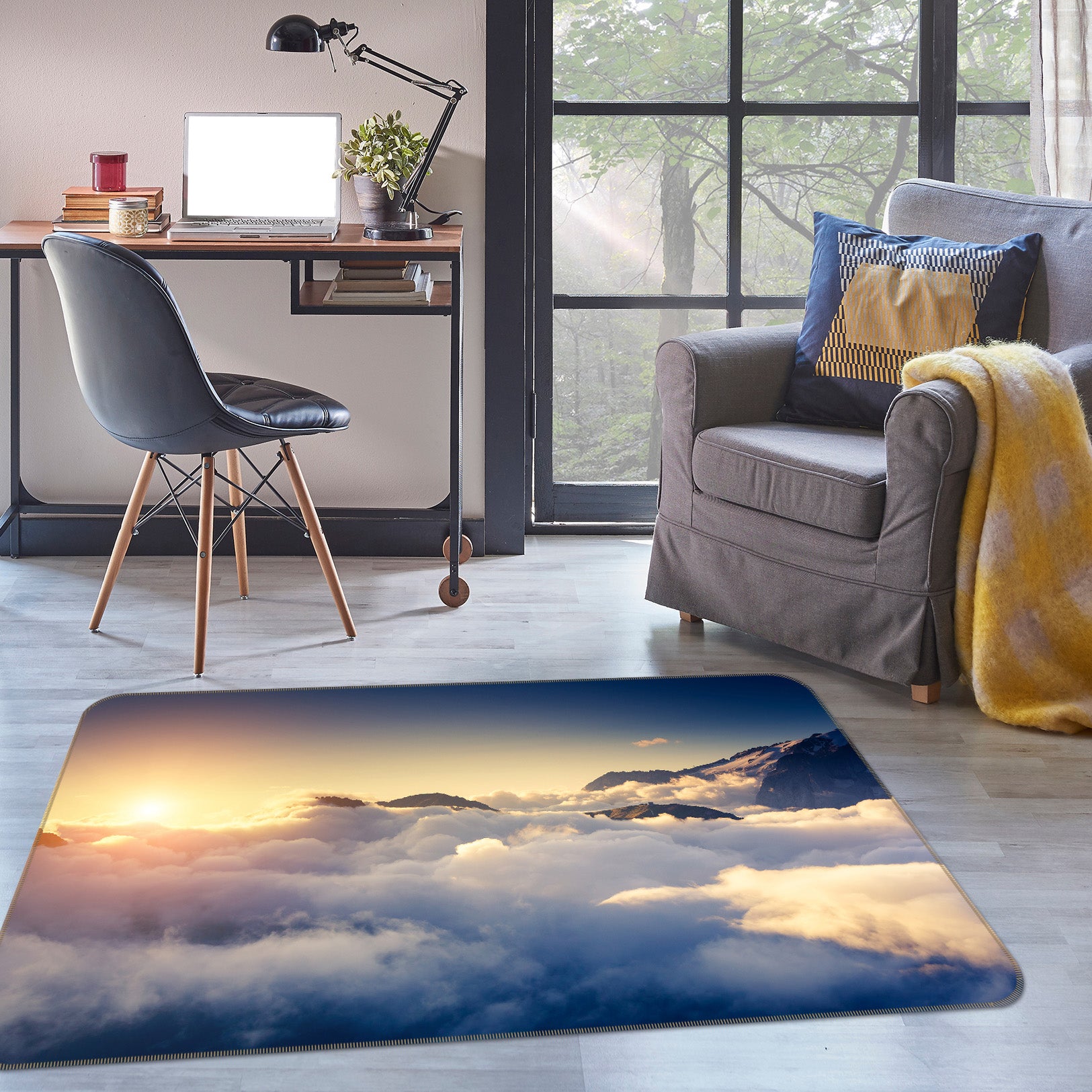 3D Clouds 34205 Non Slip Rug Mat