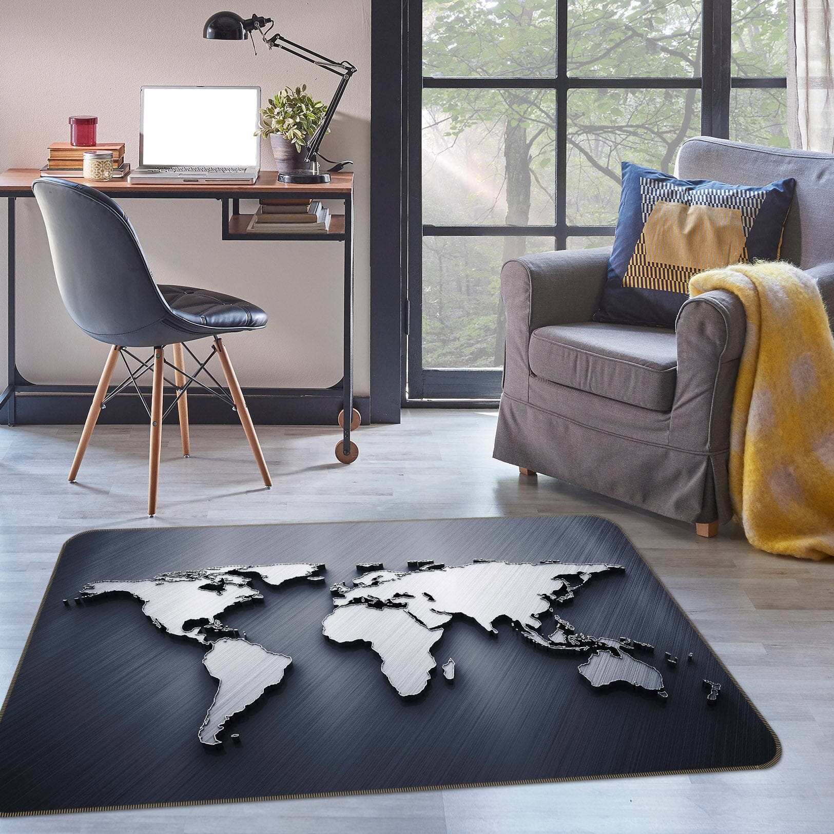 3D Pattern Patchwork 217 World Map Non Slip Rug Mat Mat AJ Creativity Home