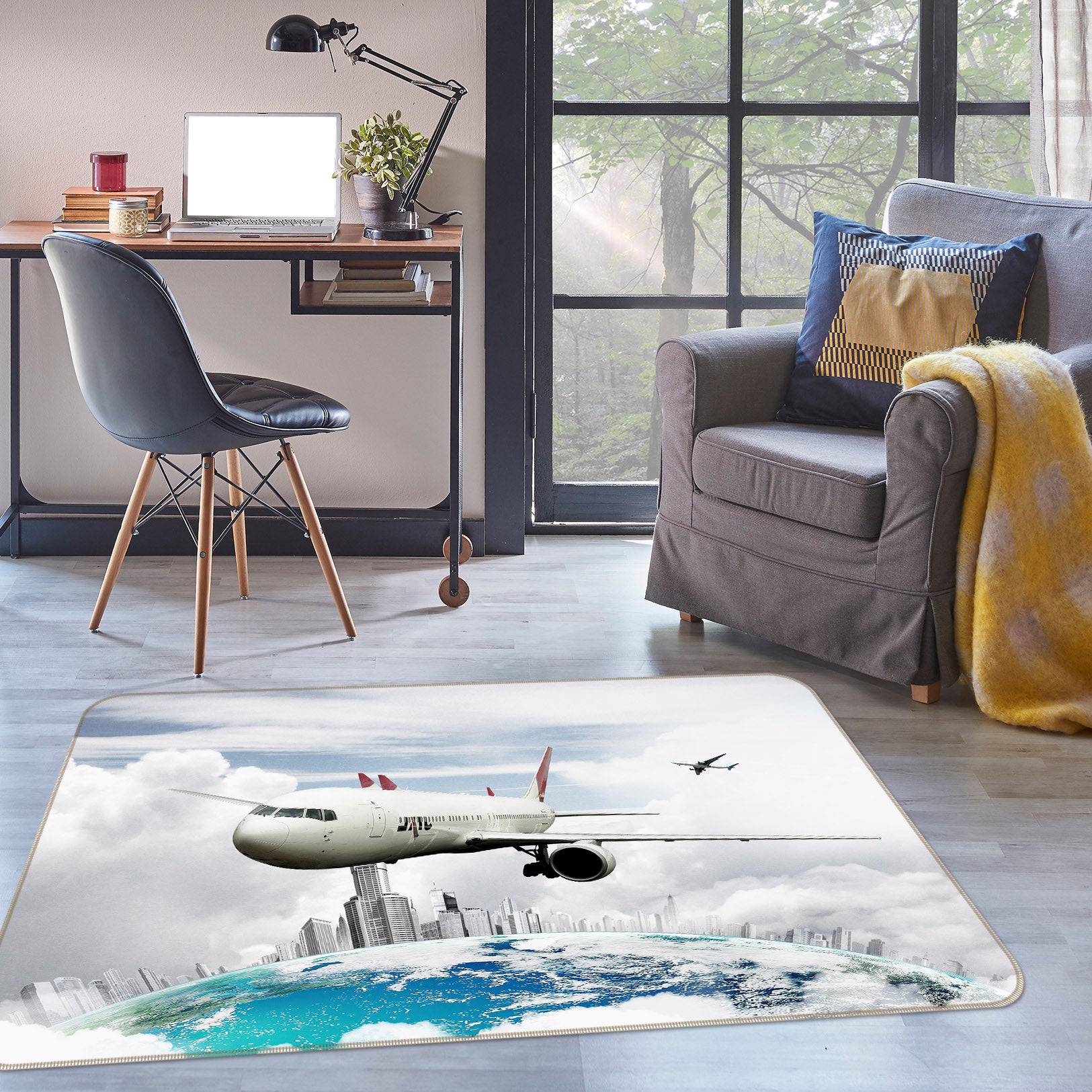 3D Earth Plane 42085 Vehicle Non Slip Rug Mat