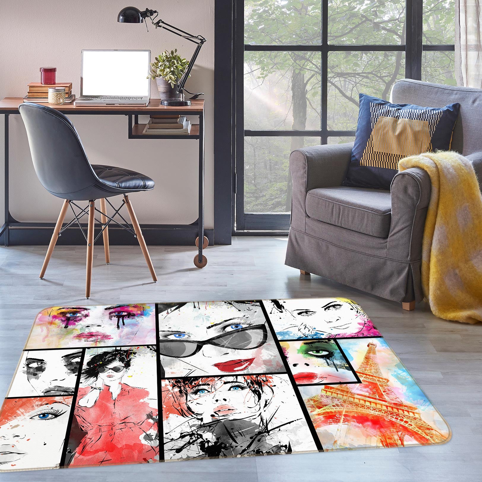 3D Beautiful Female 37091 Non Slip Rug Mat