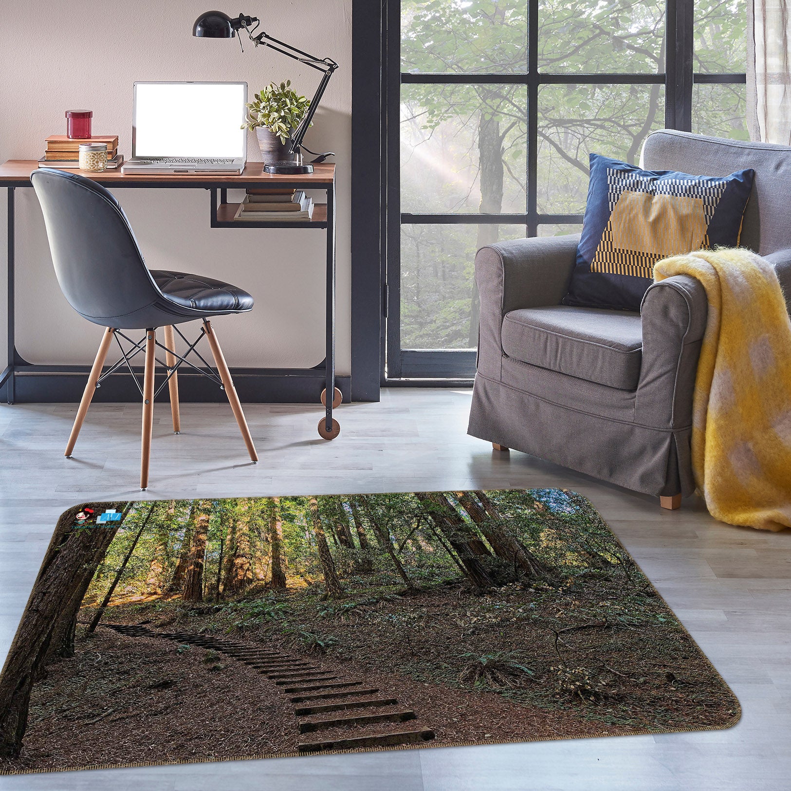 3D Forest Walkway 62045 Kathy Barefield Rug Non Slip Rug Mat