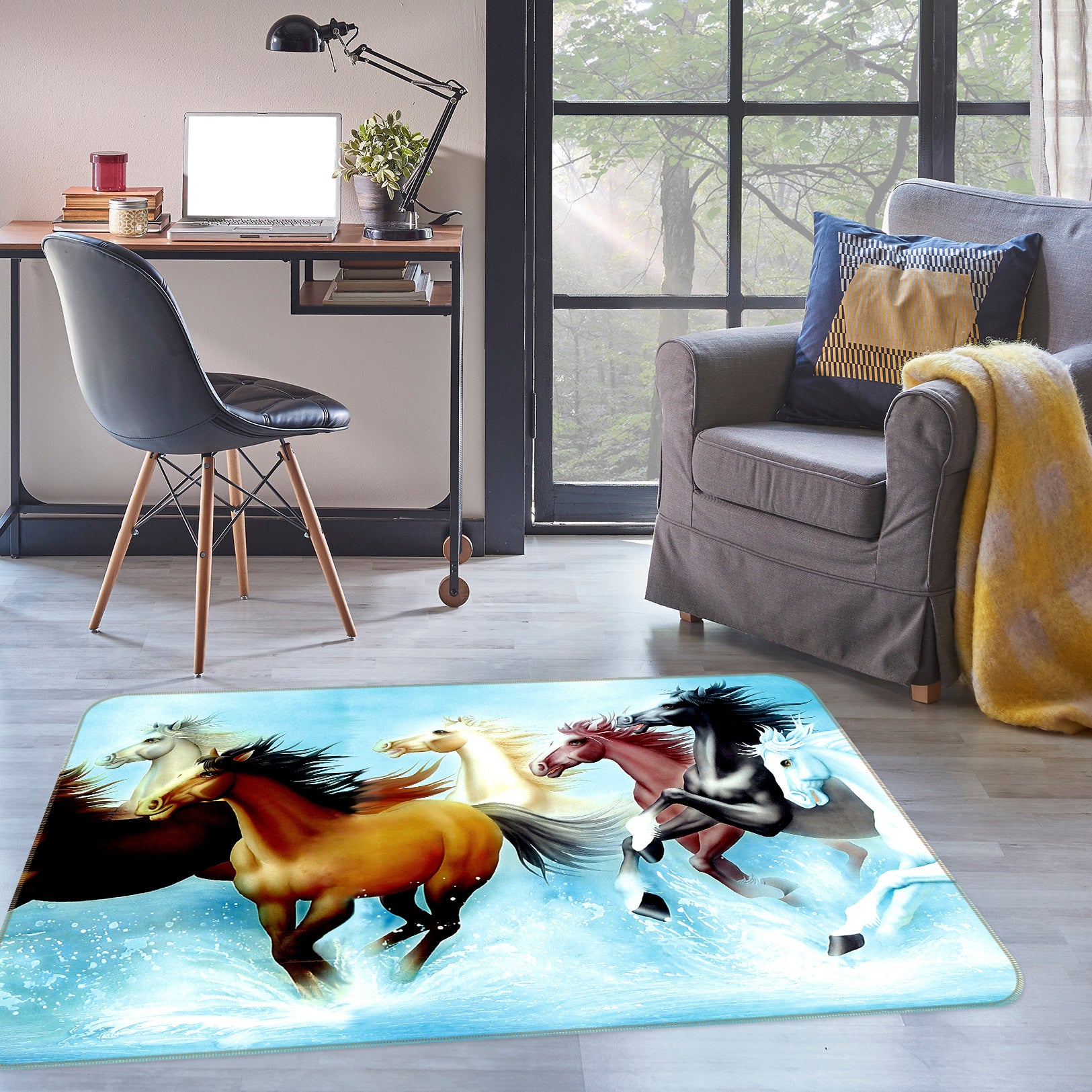 3D Horse Group 76031 Non Slip Rug Mat