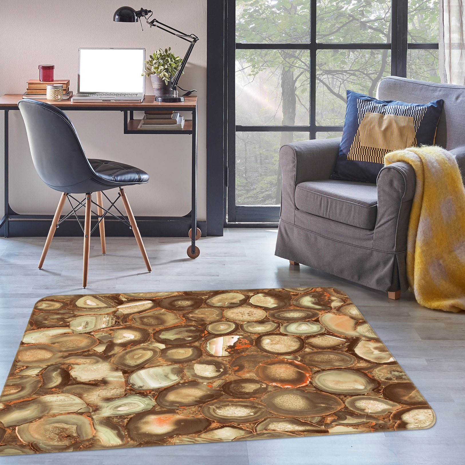 3D Cobblestone Pattern 27113 Non Slip Rug Mat
