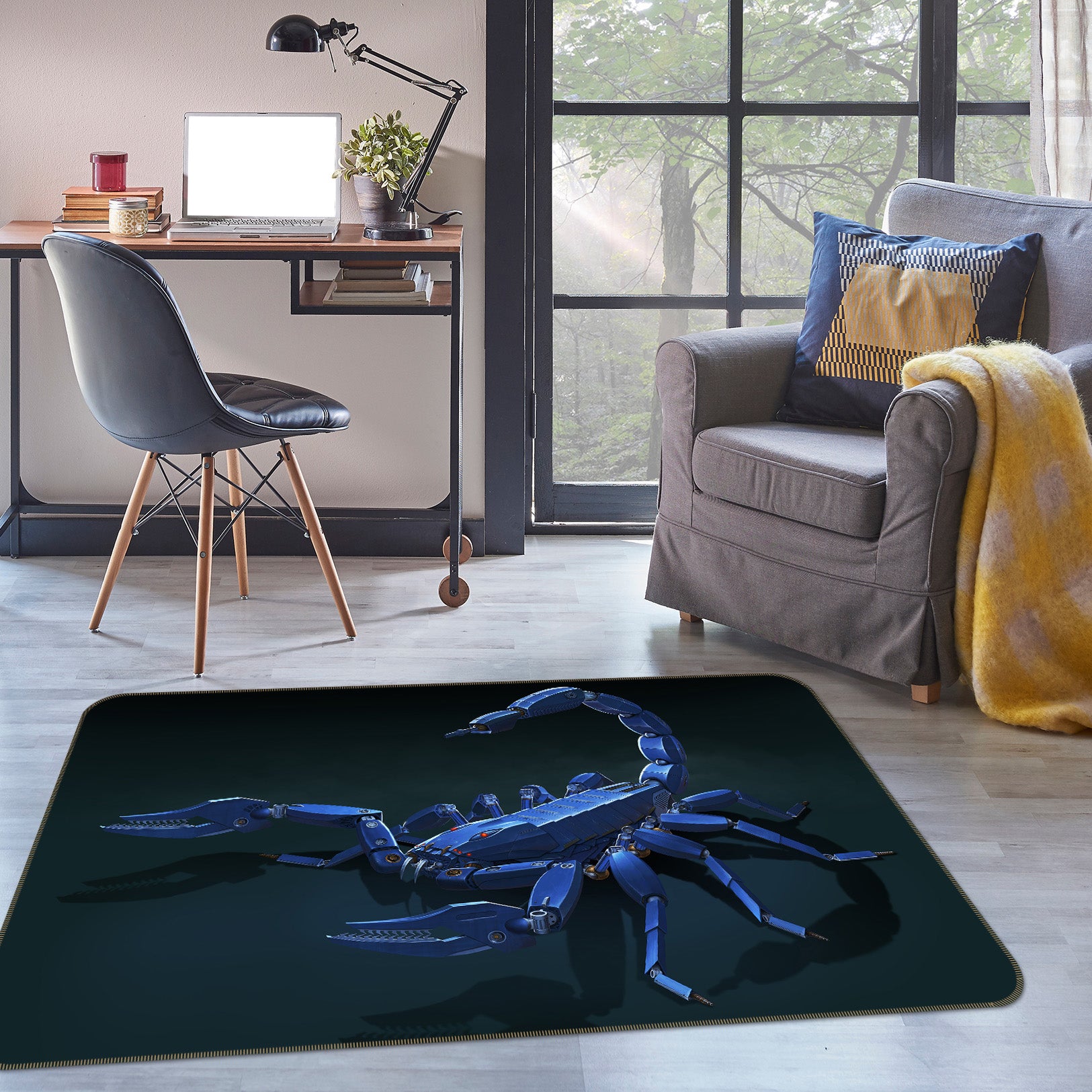 3D Metal Scorpion 84282 Vincent Hie Rug Non Slip Rug Mat