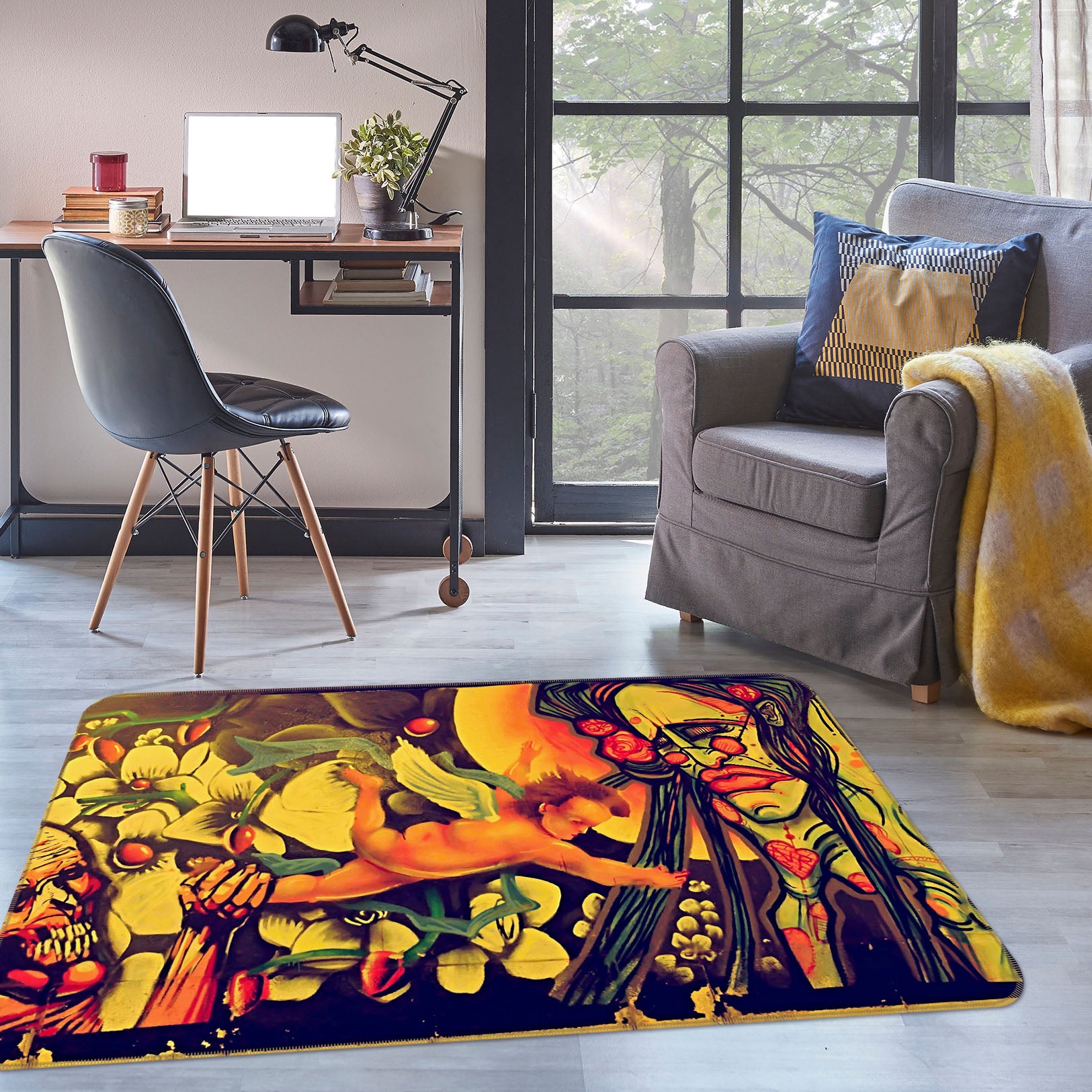 3D Angel Pattern 35206 Non Slip Rug Mat