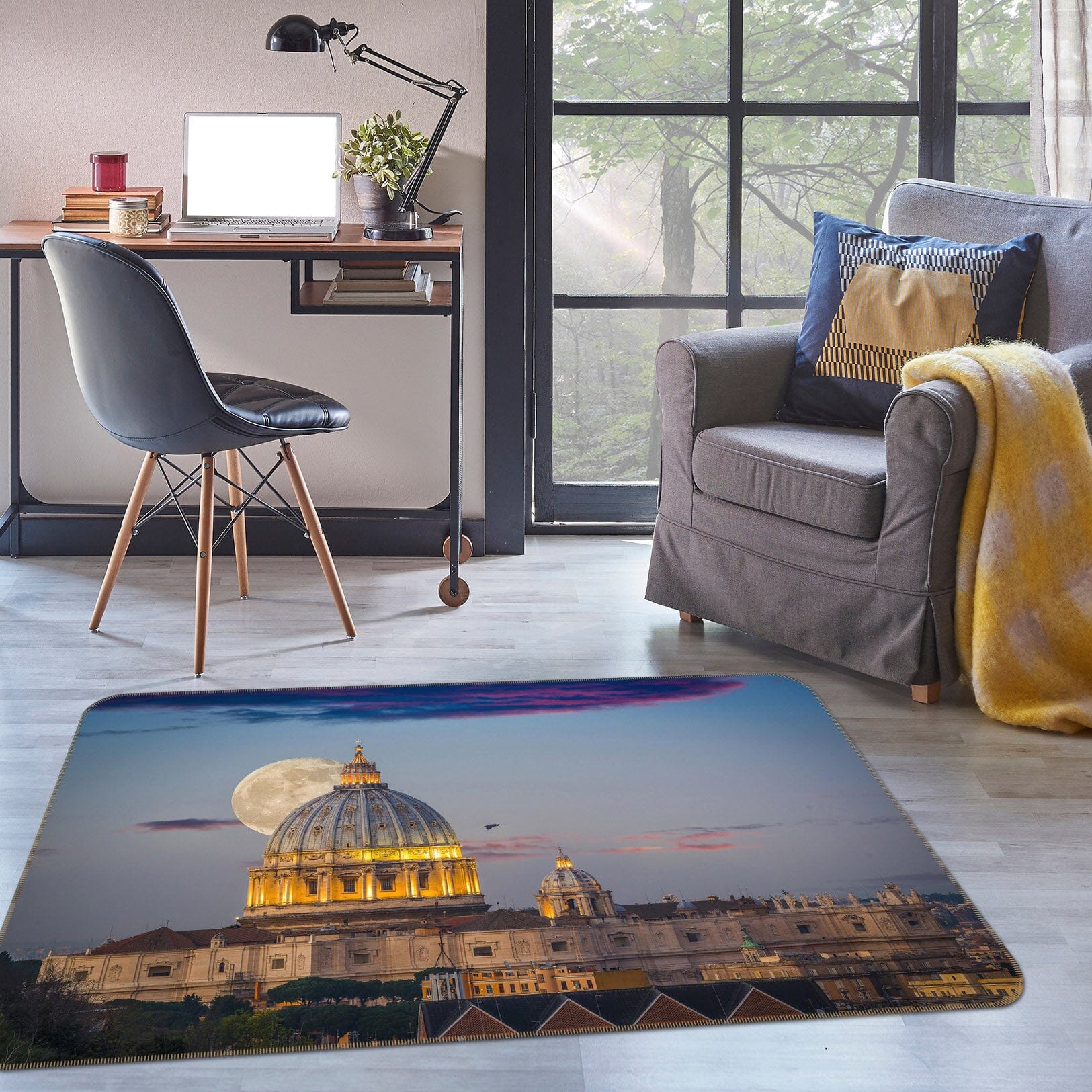 3D Castle Lights 1114 Marco Carmassi Rug Non Slip Rug Mat Mat AJ Creativity Home