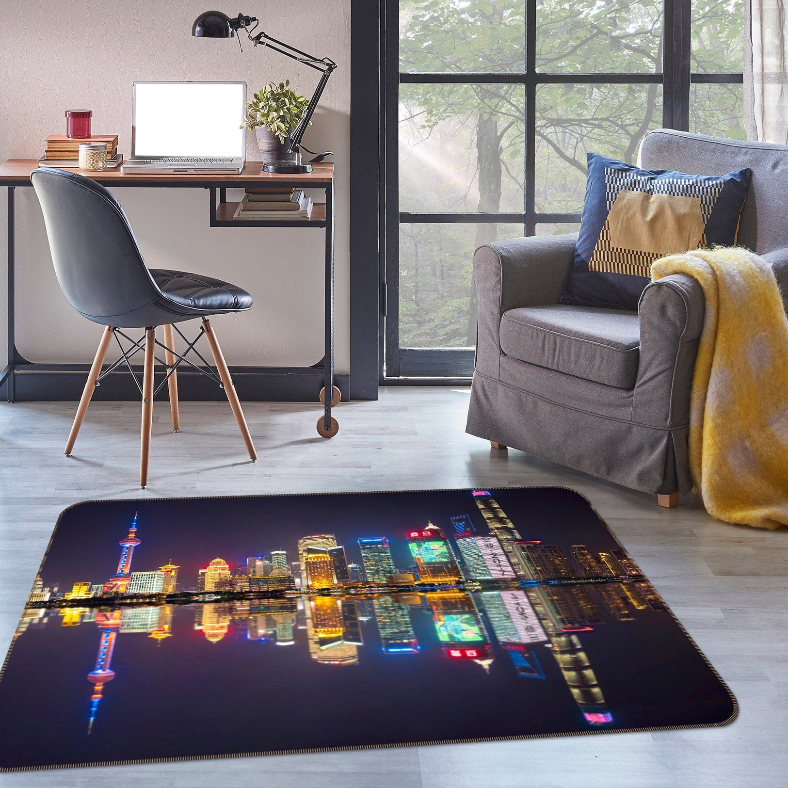 3D City Lights 1122 Marco Carmassi Rug Non Slip Rug Mat Mat AJ Creativity Home