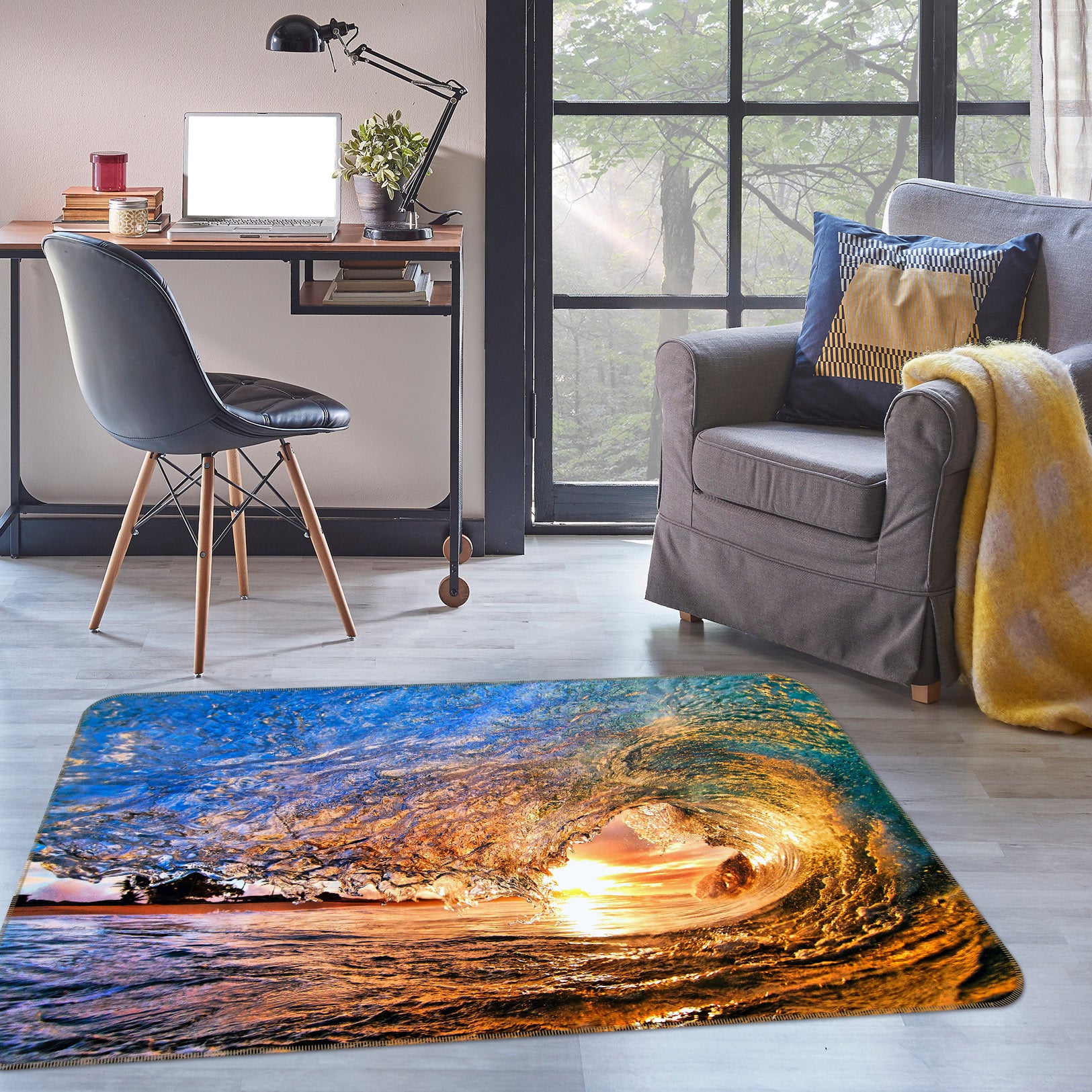 3D Waves 36037 Non Slip Rug Mat