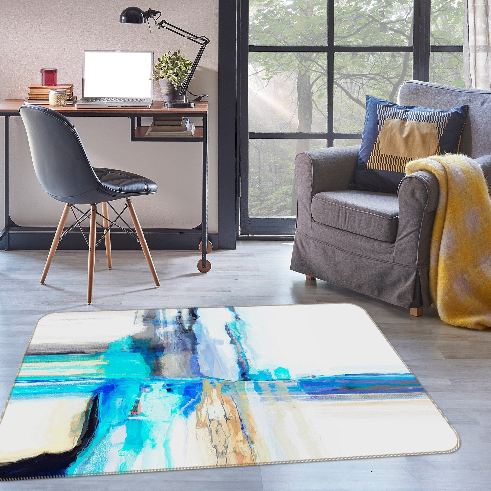 3D Ink Pattern 1011 Michael Tienhaara Rug Non Slip Rug Mat Mat AJ Creativity Home