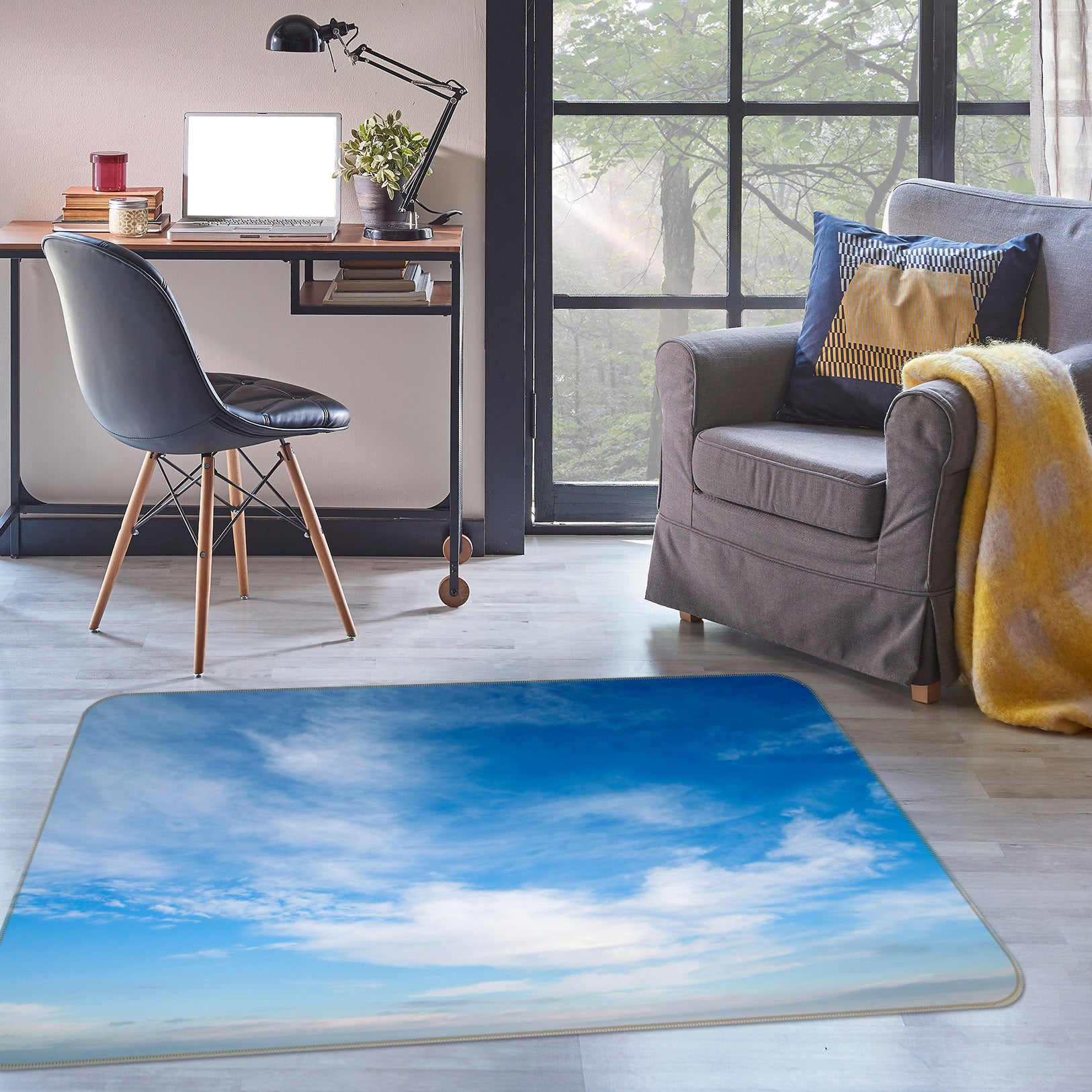 3D Clouds 31174 Non Slip Rug Mat