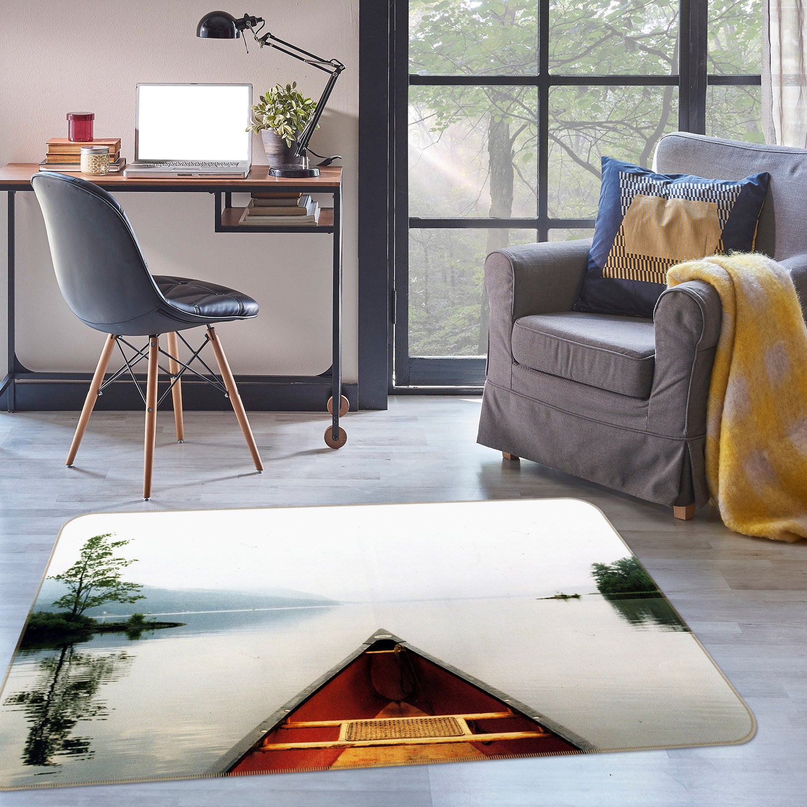 3D Ferry Lake 32065 Non Slip Rug Mat