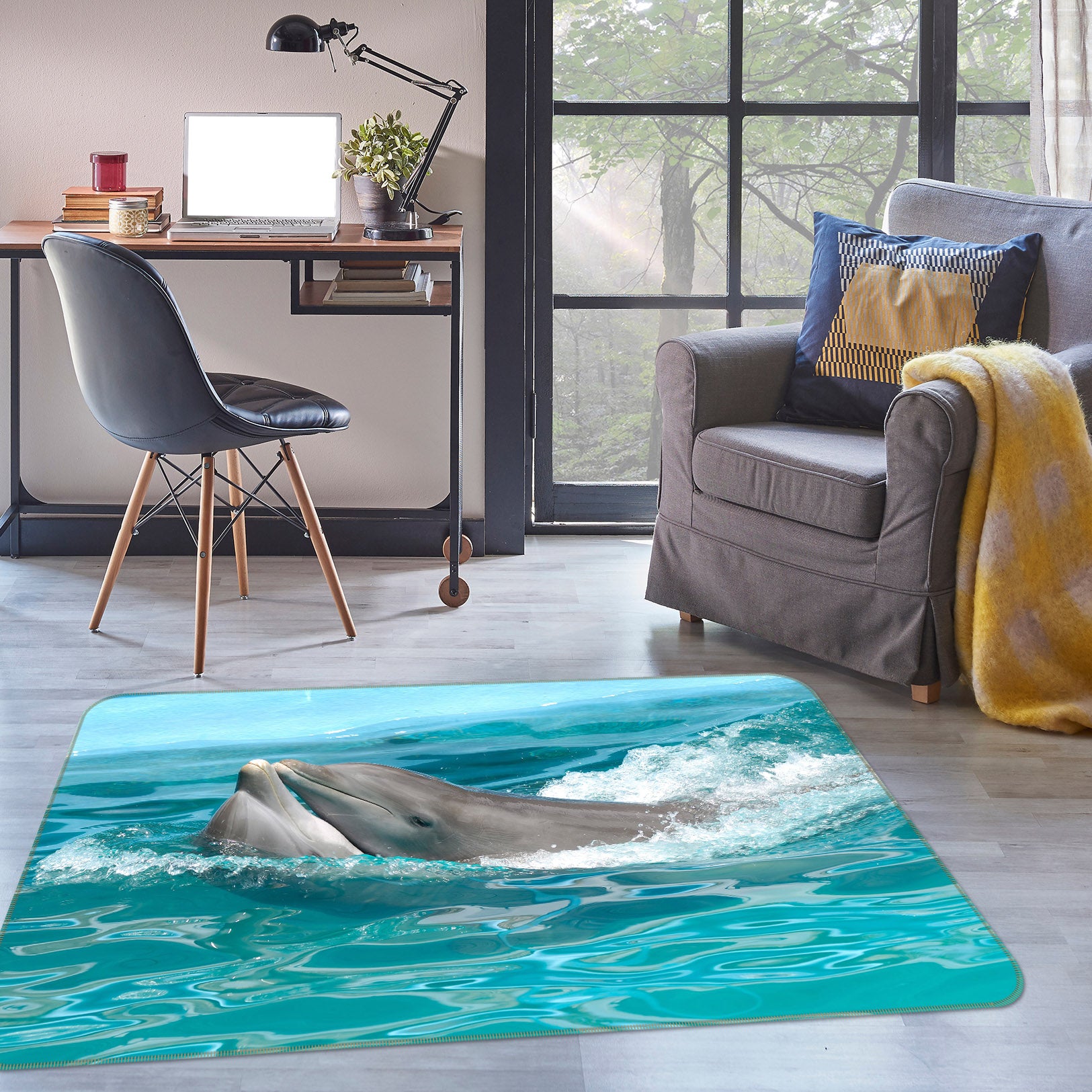 3D Dolphins 38115 Animal Non Slip Rug Mat