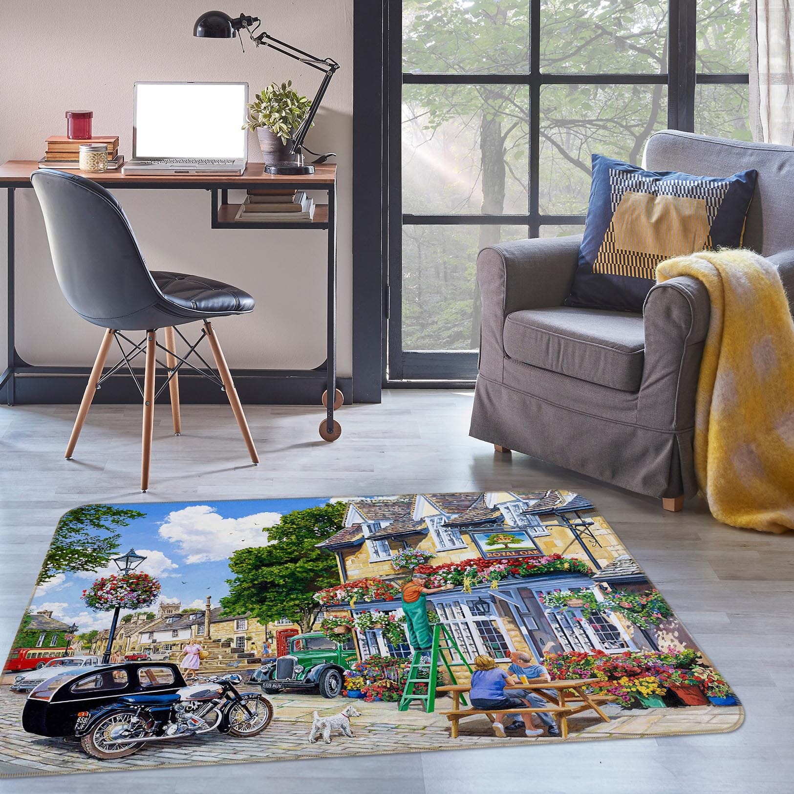 3D The Royal Oak 1117 Trevor Mitchell Rug Non Slip Rug Mat Mat AJ Creativity Home