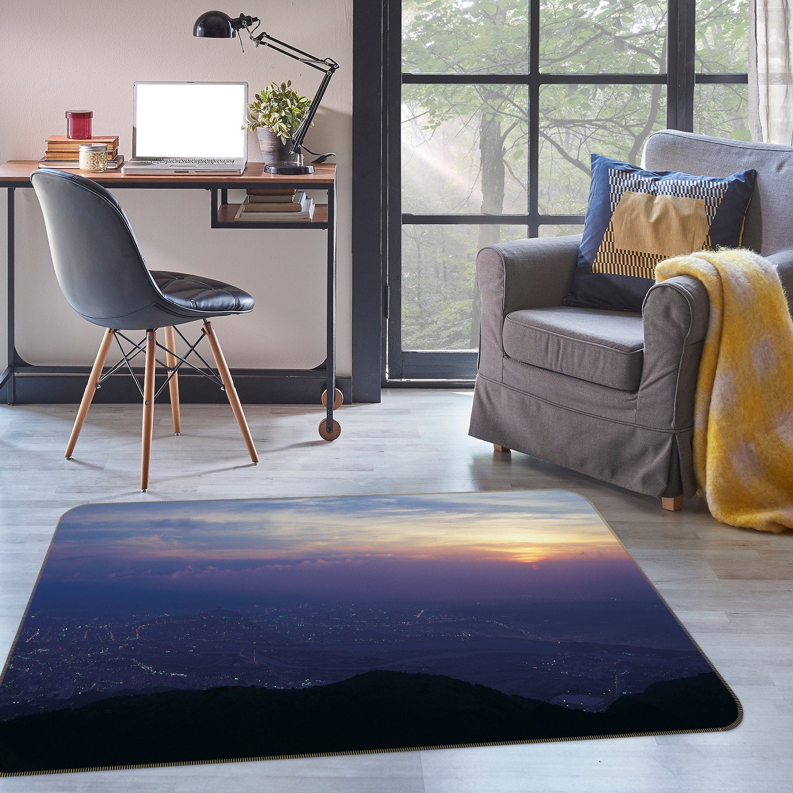 3D Mountain Sky 75268 Non Slip Rug Mat