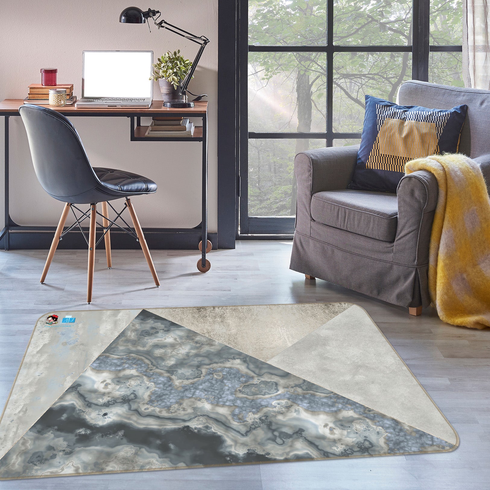 3D Triangle Texture 83012 Andrea haase Rug Non Slip Rug Mat