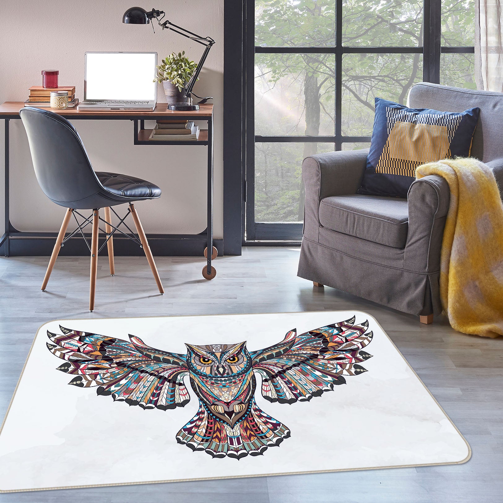 3D Owl 35045 Non Slip Rug Mat