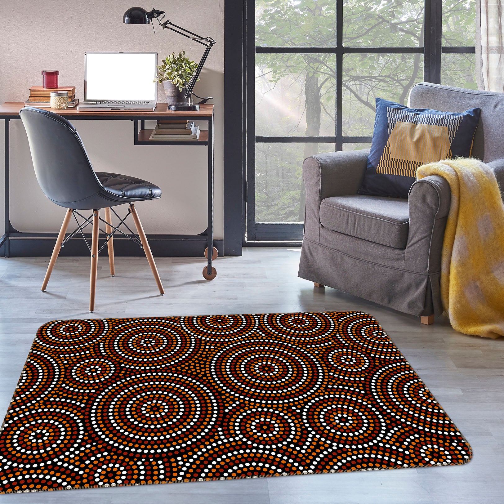 3D Circle Pattern 34168 Non Slip Rug Mat