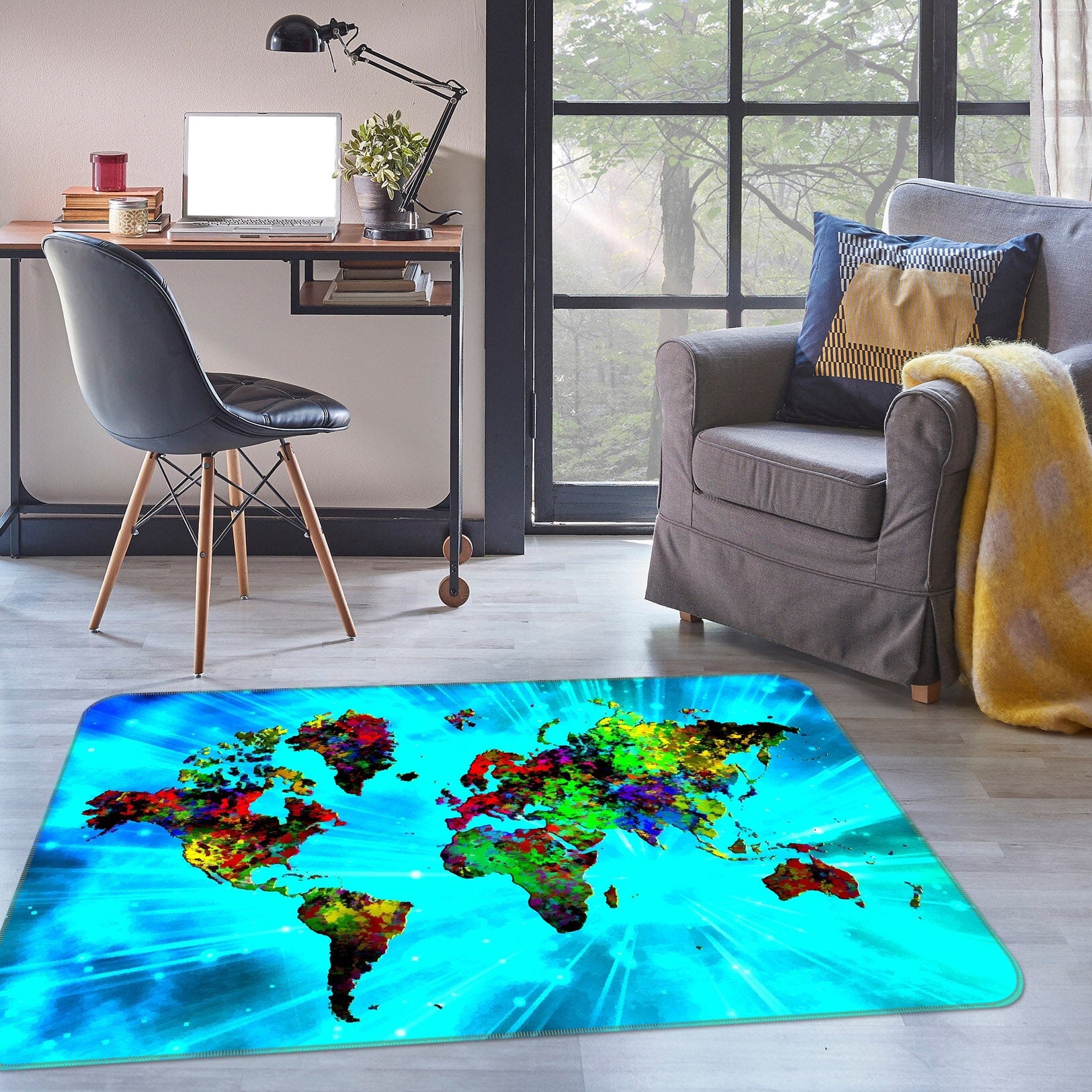 3D Wonderland 283 World Map Non Slip Rug Mat Mat AJ Creativity Home