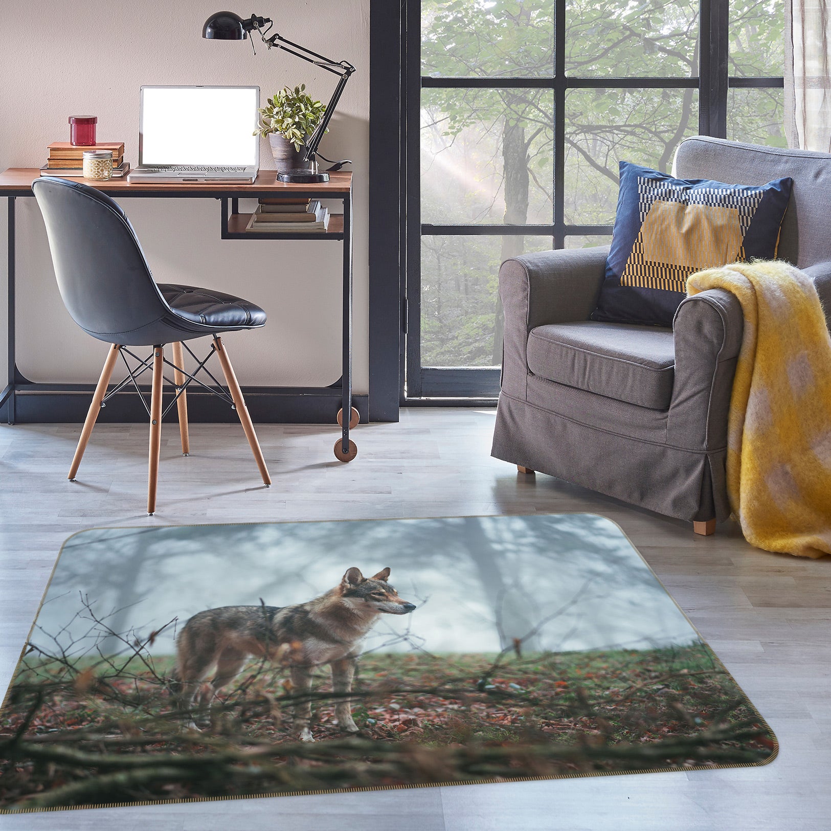 3D Wolf 30050 Non Slip Rug Mat