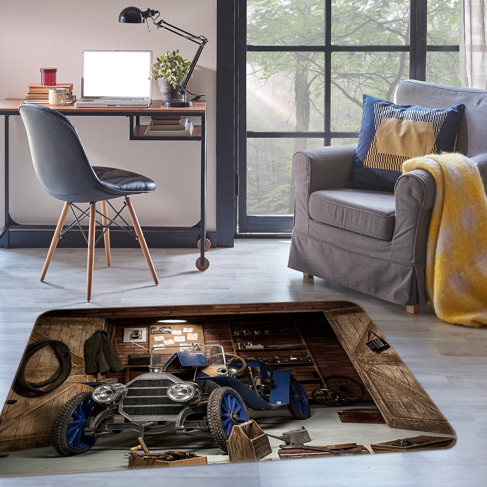 3D Scrap Car 67192 Vehicle Non Slip Rug Mat