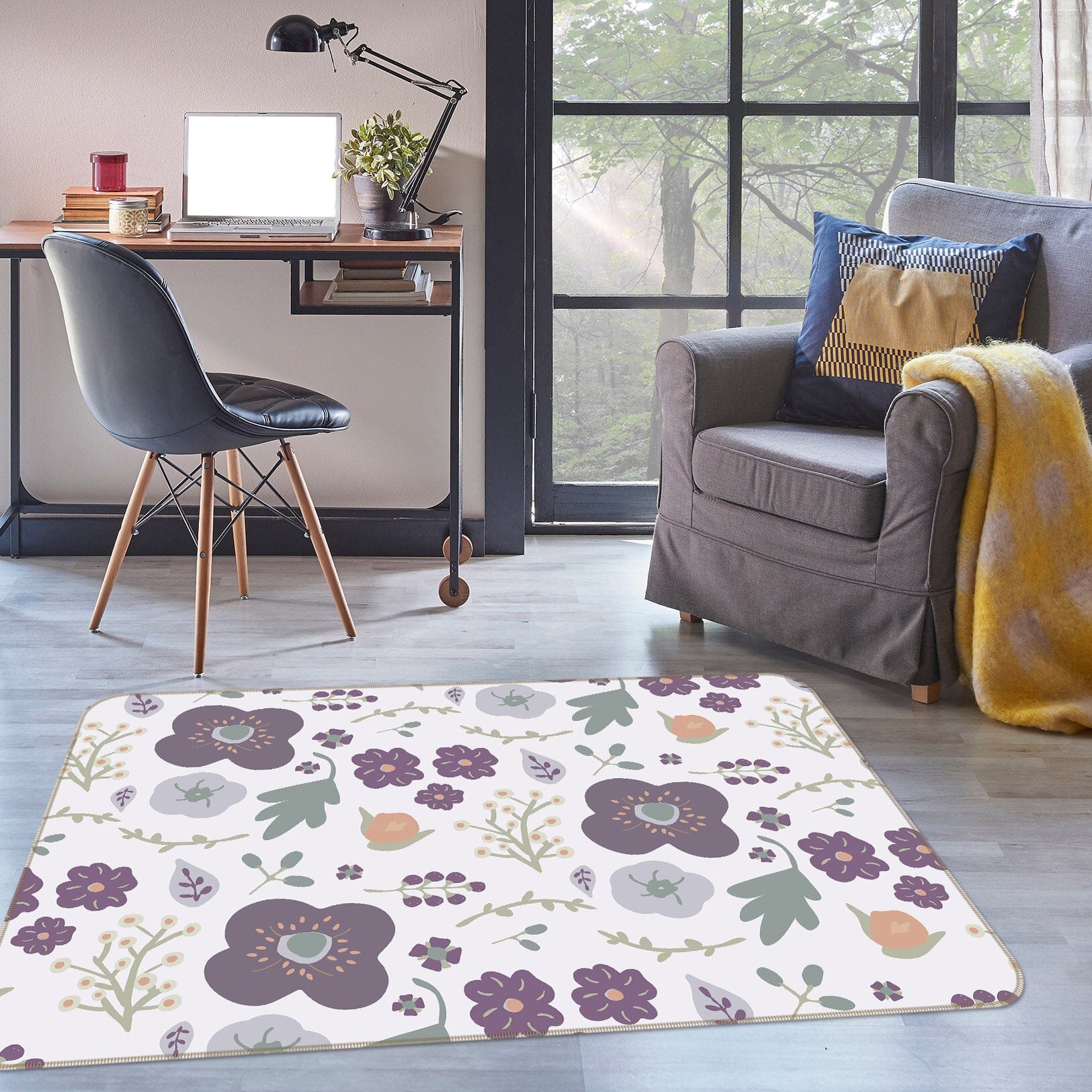 3D Flower Pattern 1102 Jillian Helvey Rug Non Slip Rug Mat Mat AJ Creativity Home