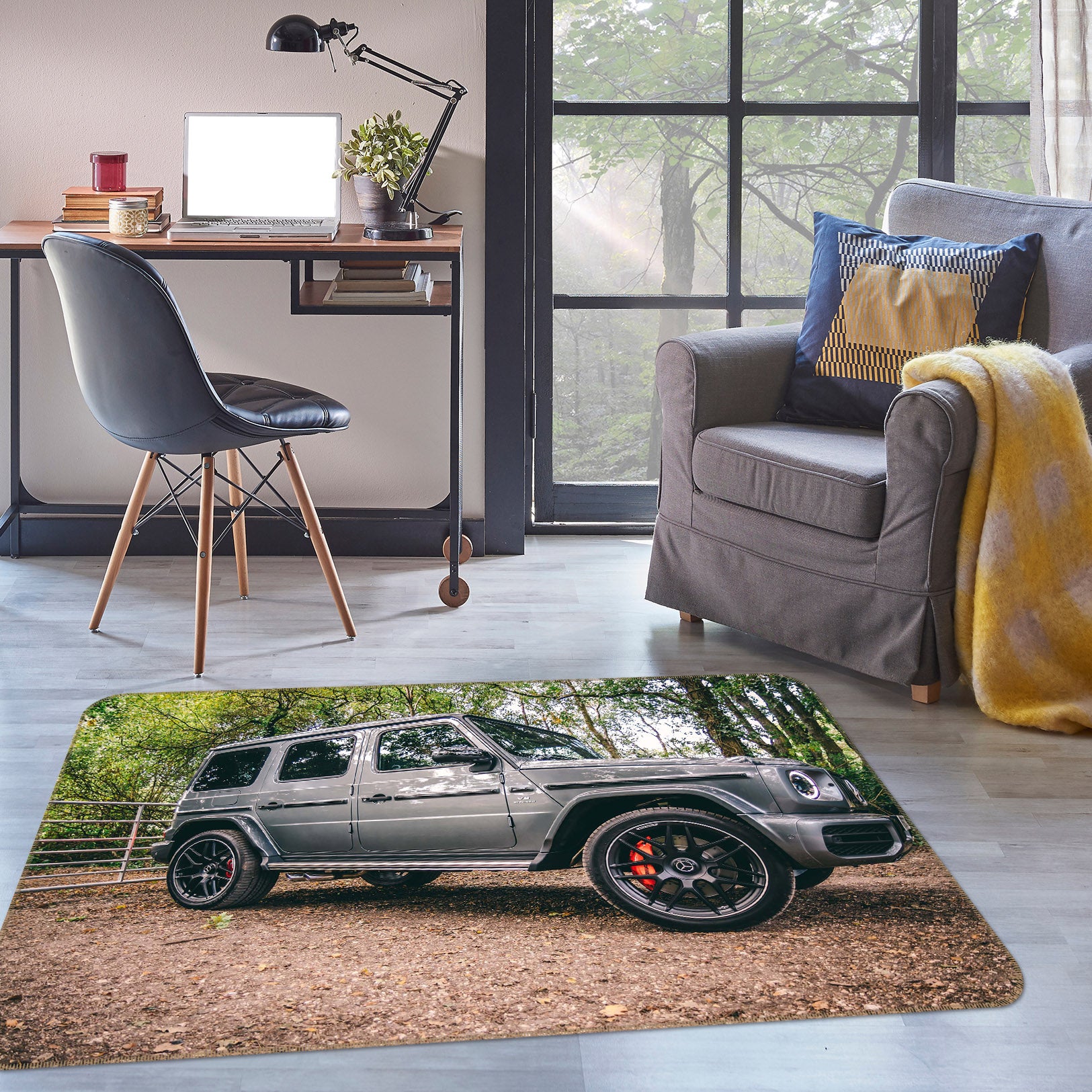 3D Tree Gray Car 68055 Vehicle Non Slip Rug Mat