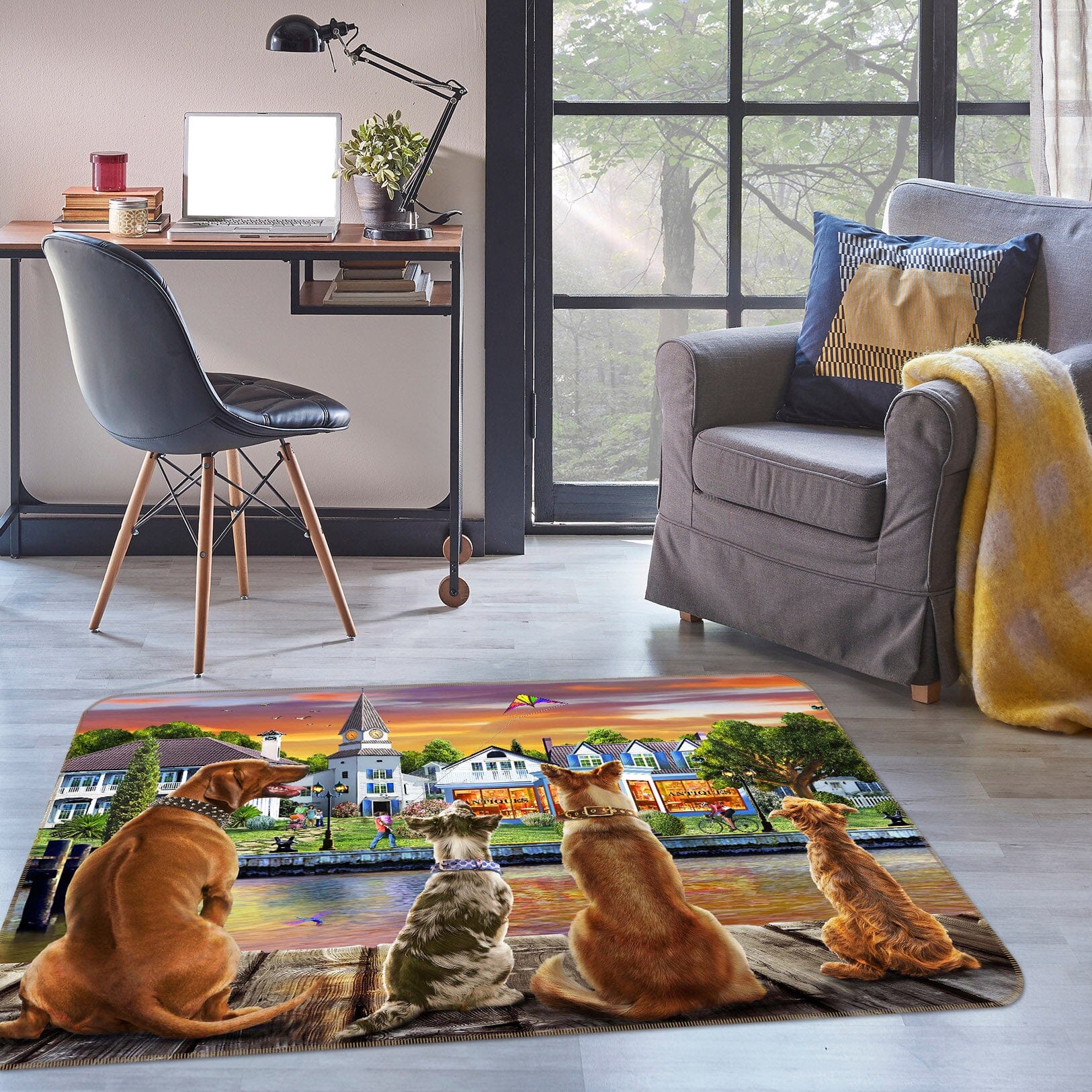 3D Watchdog 1072 Adrian Chesterman Rug Non Slip Rug Mat Mat AJ Creativity Home