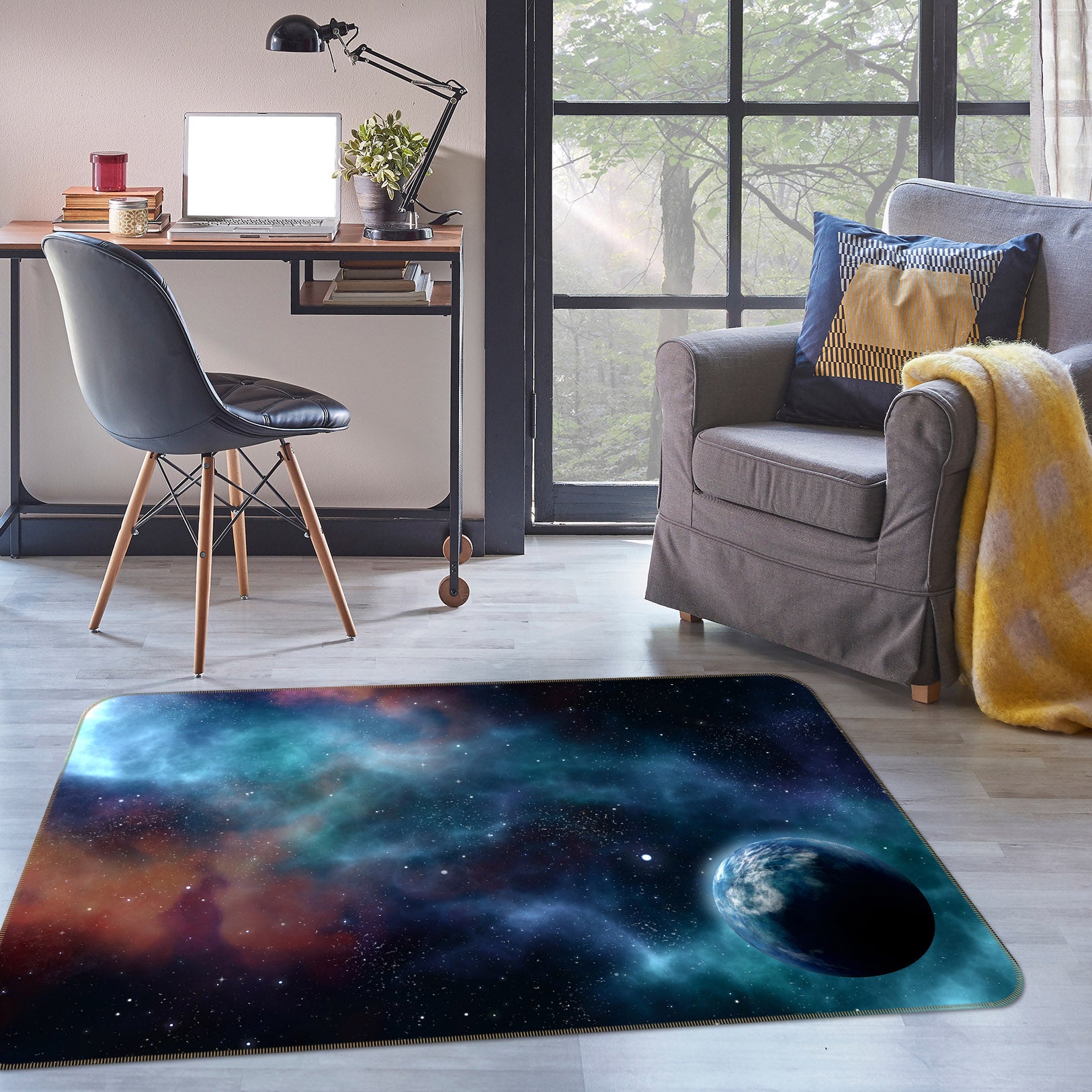 3D Starry Earth 29191 Non Slip Rug Mat