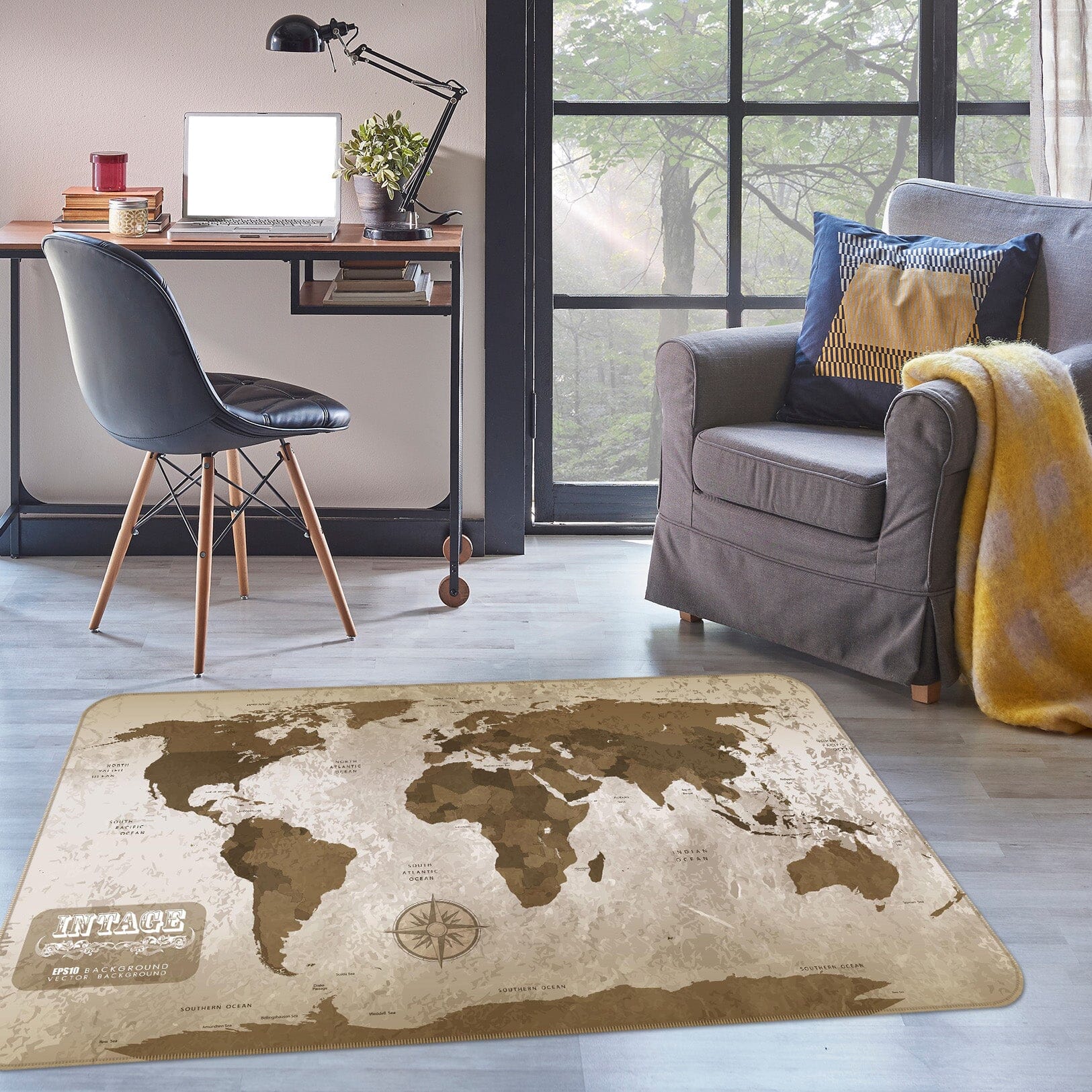 3D Abstract Stone 240 World Map Non Slip Rug Mat Mat AJ Creativity Home