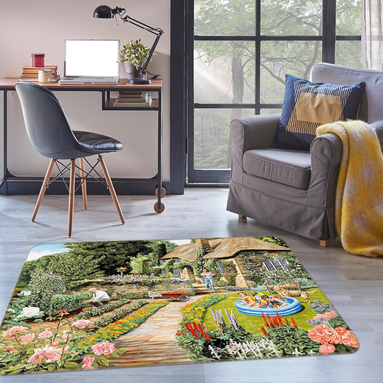 3D Summer Garden 1104 Trevor Mitchell Rug Non Slip Rug Mat Mat AJ Creativity Home