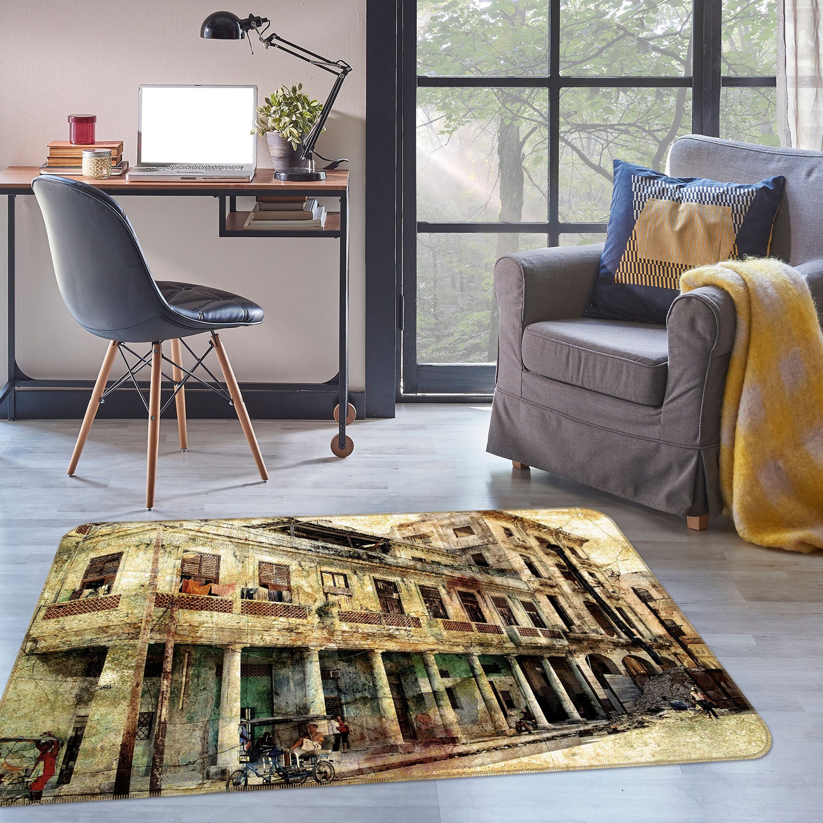 3D Houses 32009 Non Slip Rug Mat