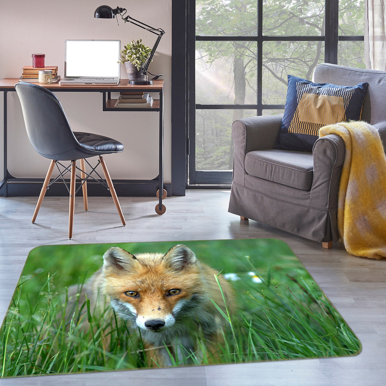 3D Meadow Fox 65075 Non Slip Rug Mat