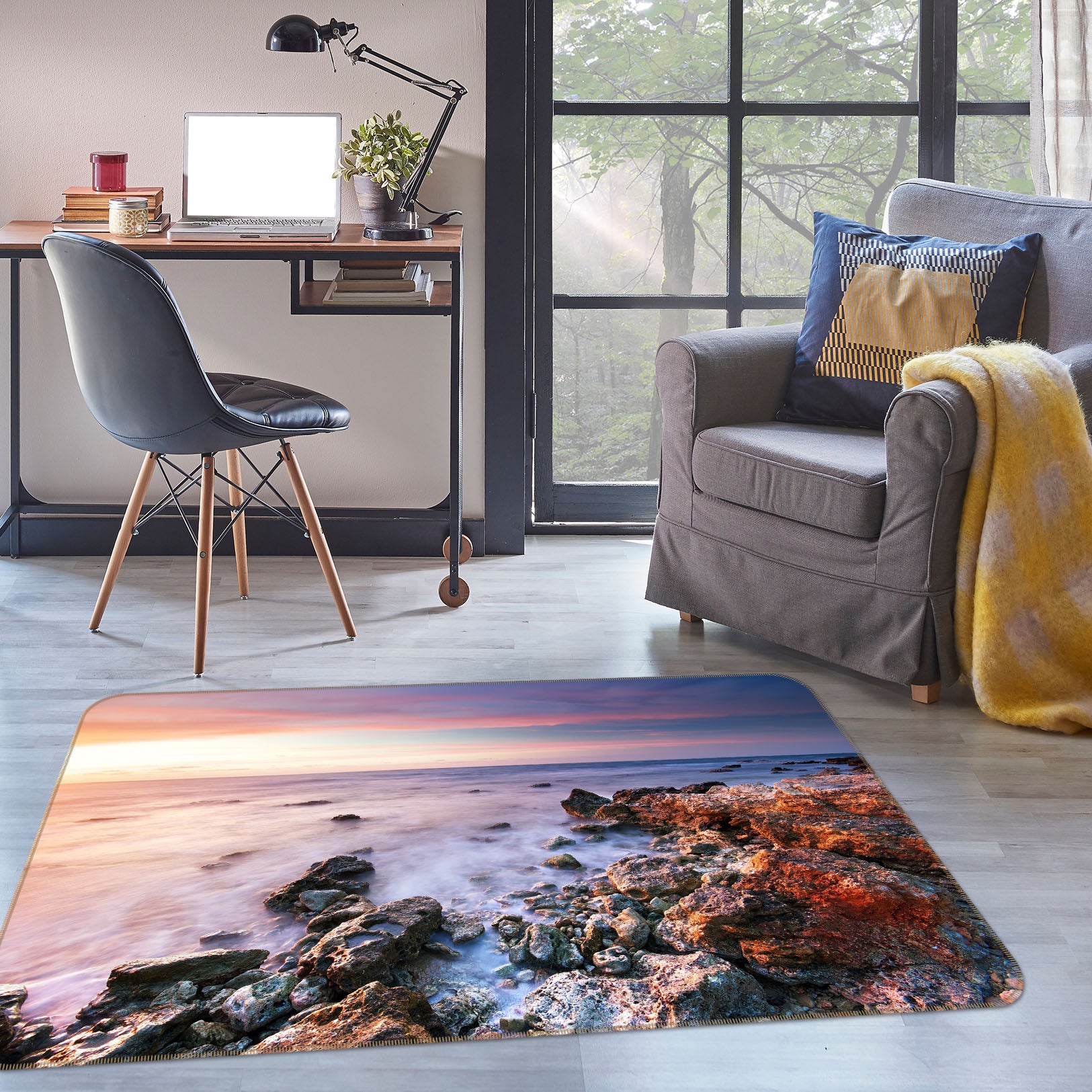 3D Sea Stone 29160 Non Slip Rug Mat